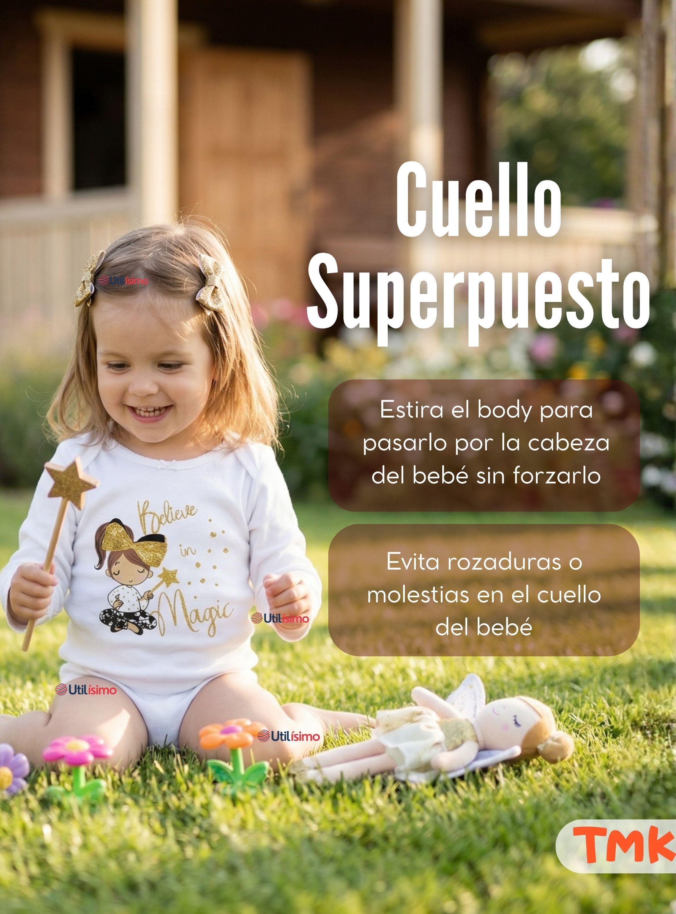 Pack 5 Bodys Manga Larga 100% Algodón Bebé Niñas Golden Magic-6