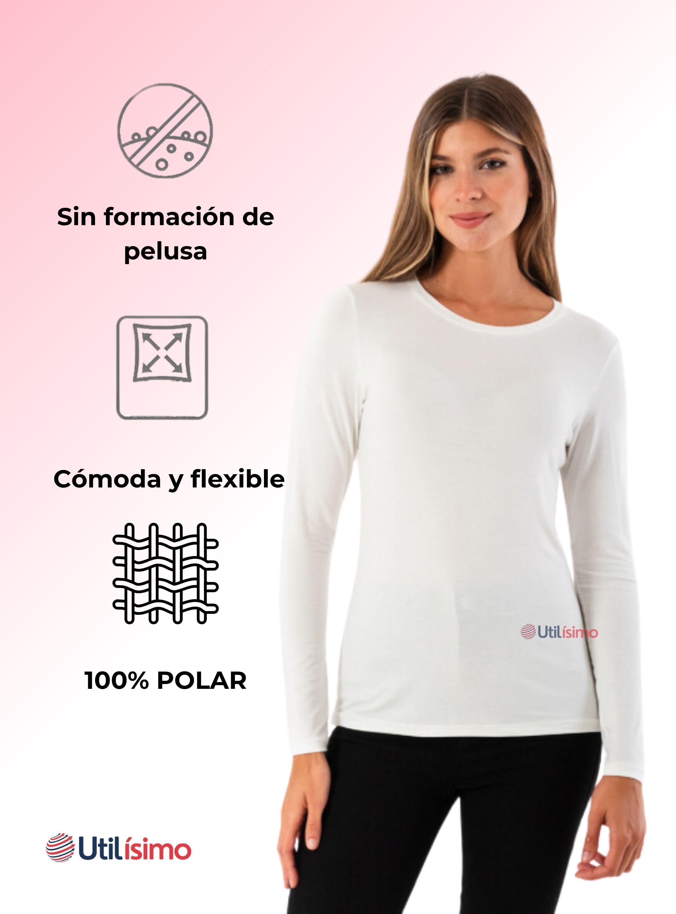Camiseta Polar Manga Larga Primera Capa Mujer Polera Surtido-3