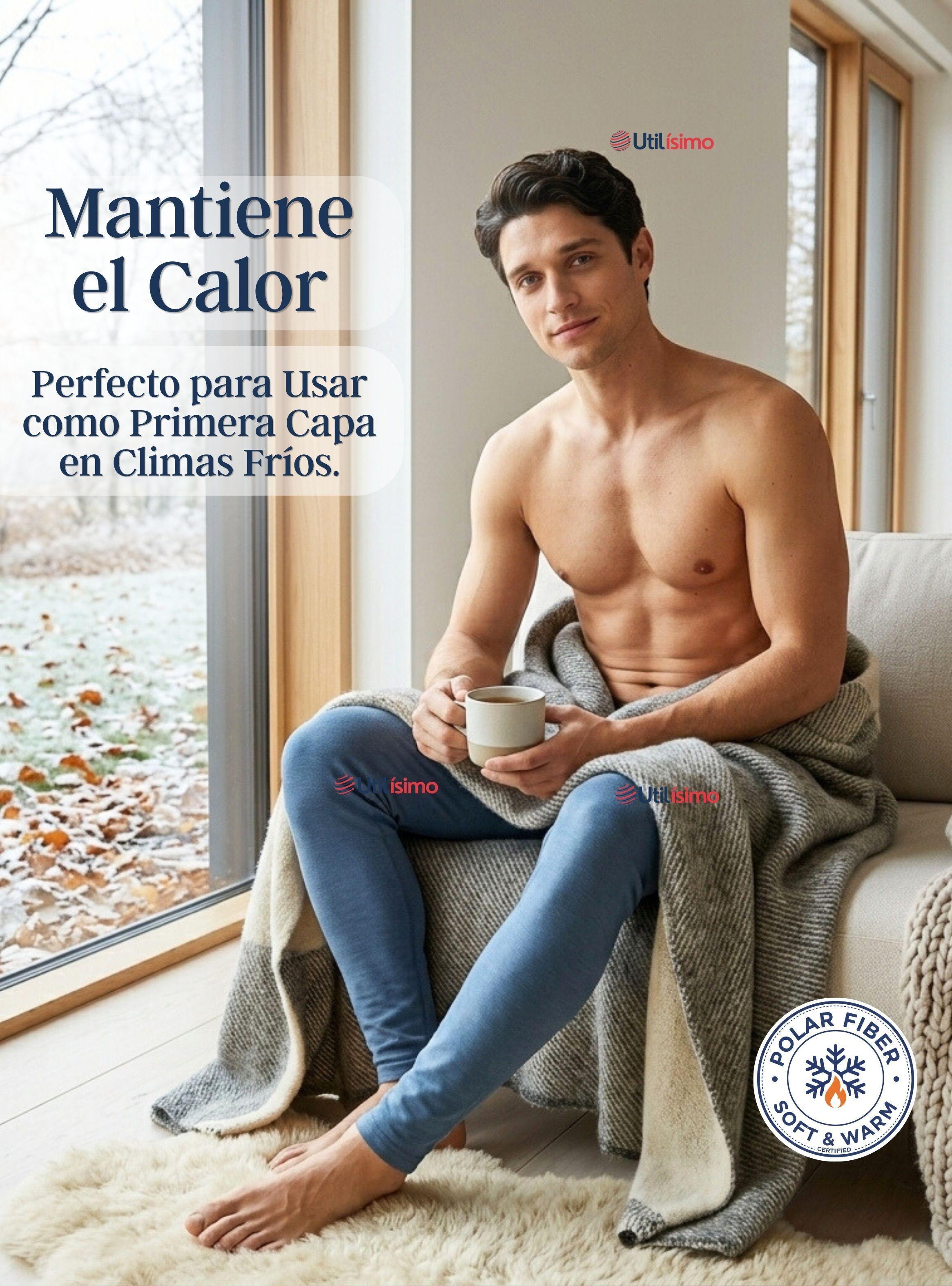 Pack 3 Calzoncillos Largos Polar Calza para Hombre Invierno Primera Capa-5