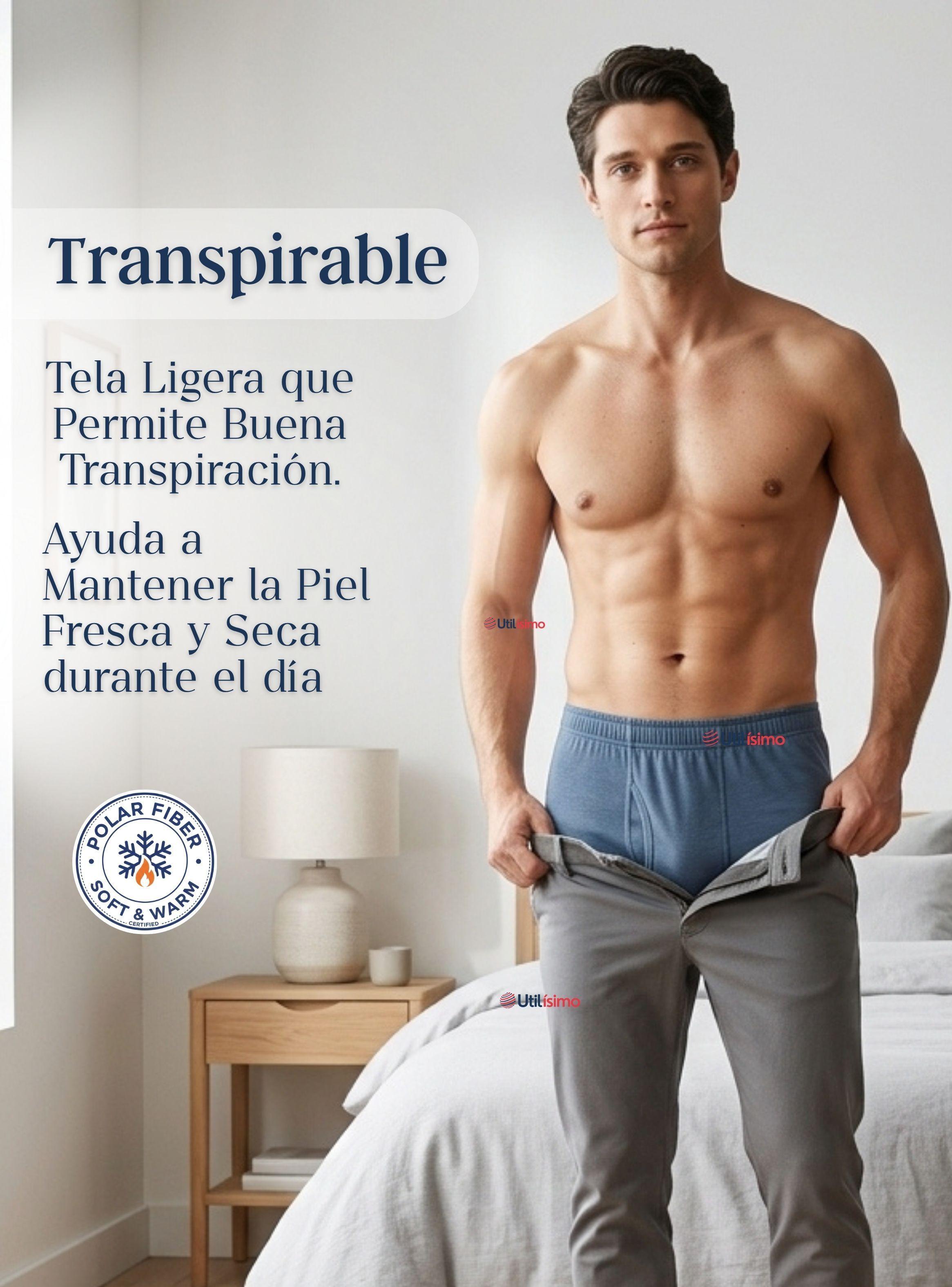 Pack 3 Calzoncillos Largos Polar Calza para Hombre Invierno Primera Capa-6