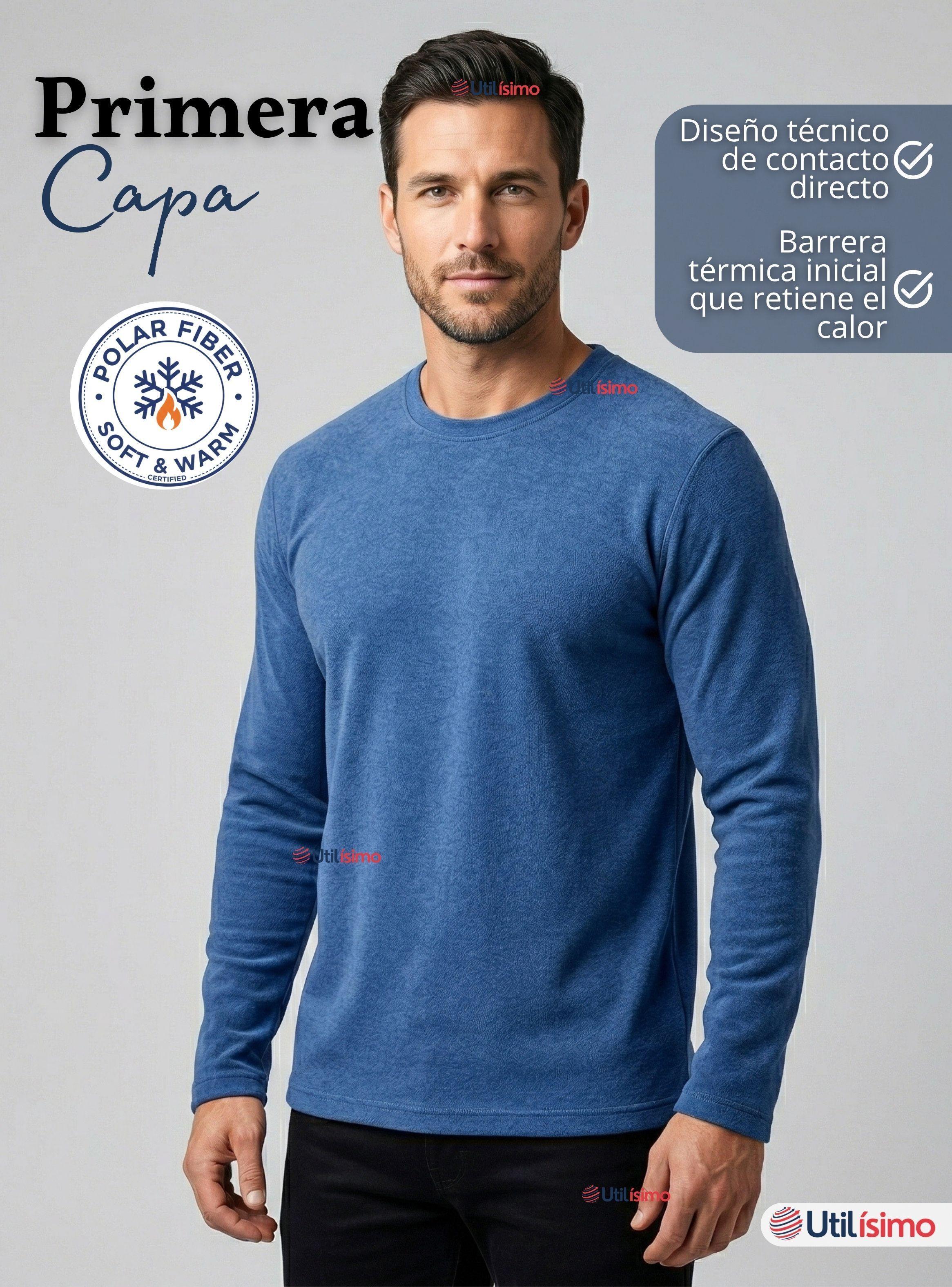 Pack 3 Camisetas Poleras Polar Primera Capa Manga Larga Colores Surtidos Hombre-4