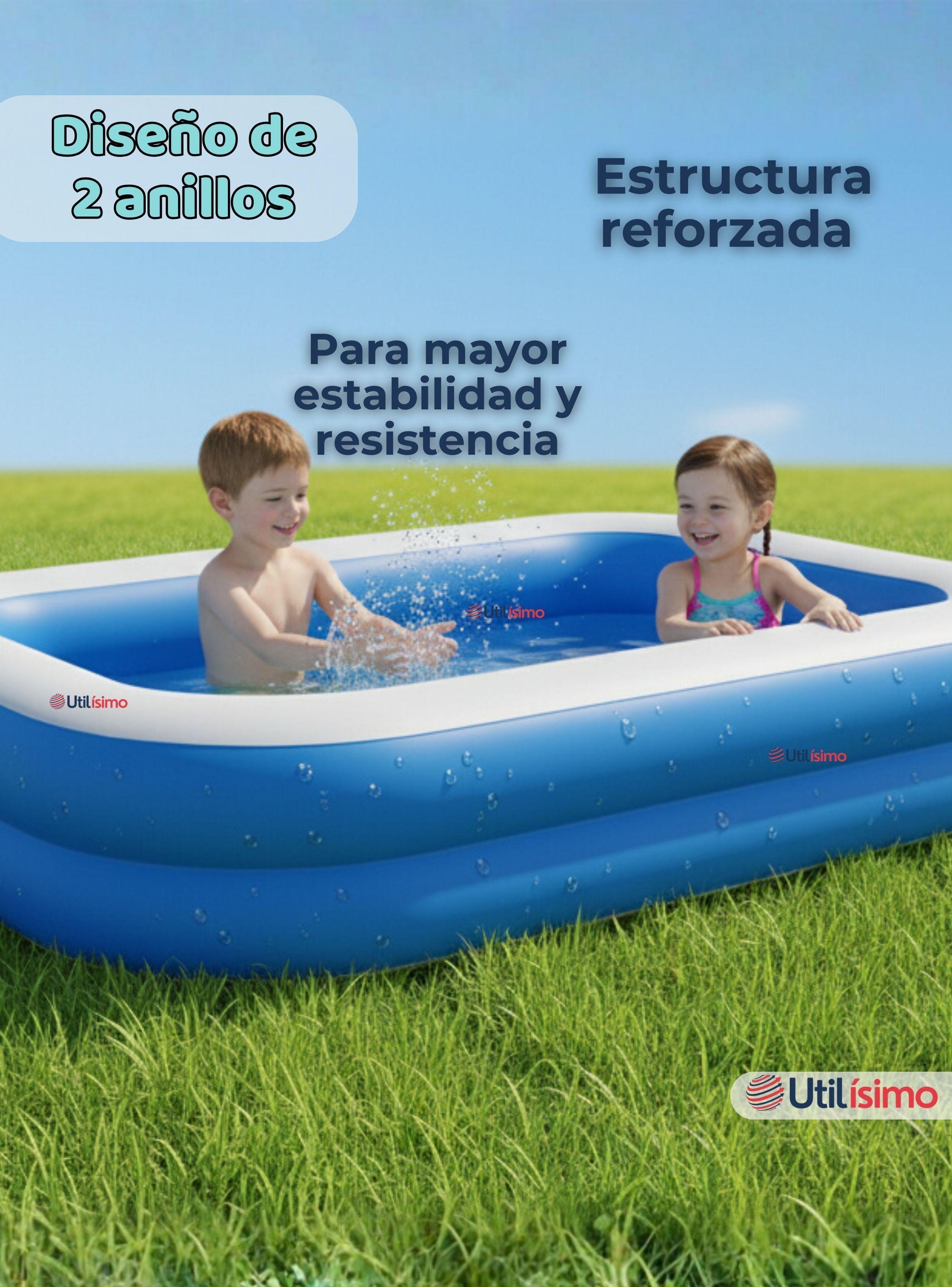 Piscina Inflable Rectangular 262x175x51 CM Color Azul-3