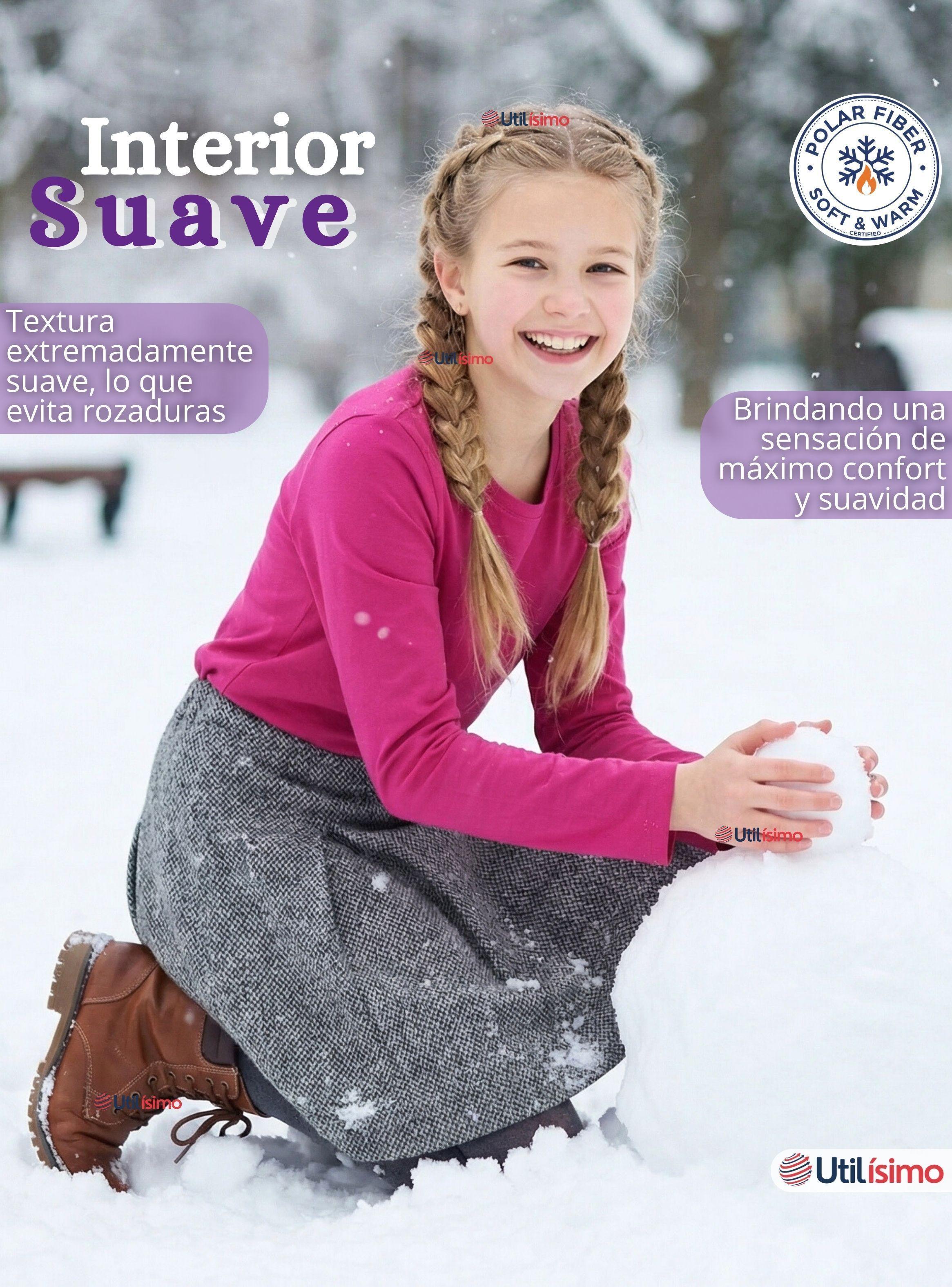 Pack 3 Polera Camiseta Polar Primera Capa Cuello Redondo Manga Larga Colores Surtidos Niñas-7