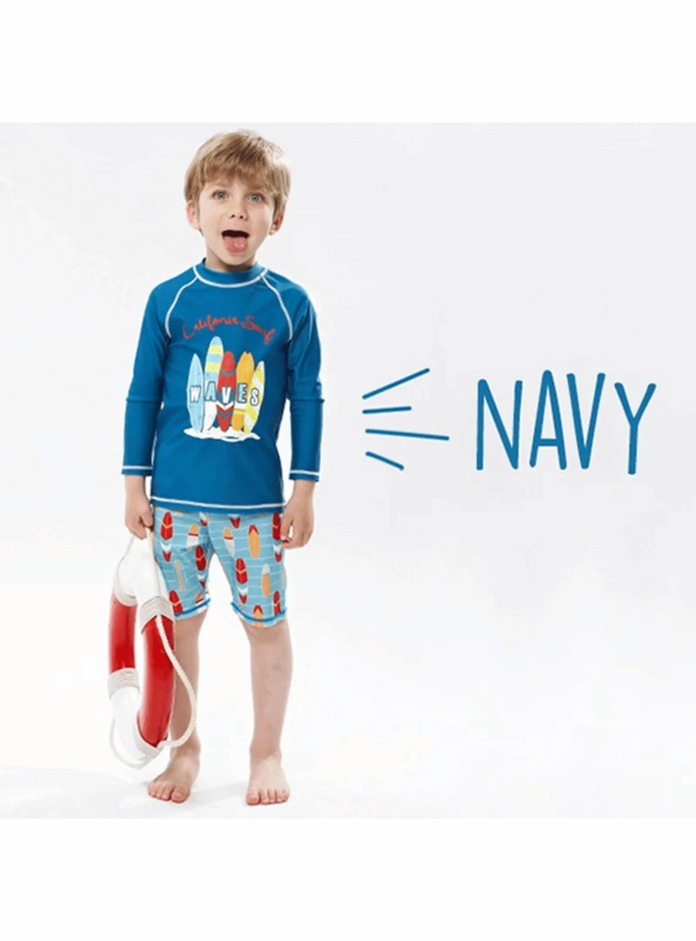 Traje De Baño Manga Larga Niño Jump Kids California Surf-5