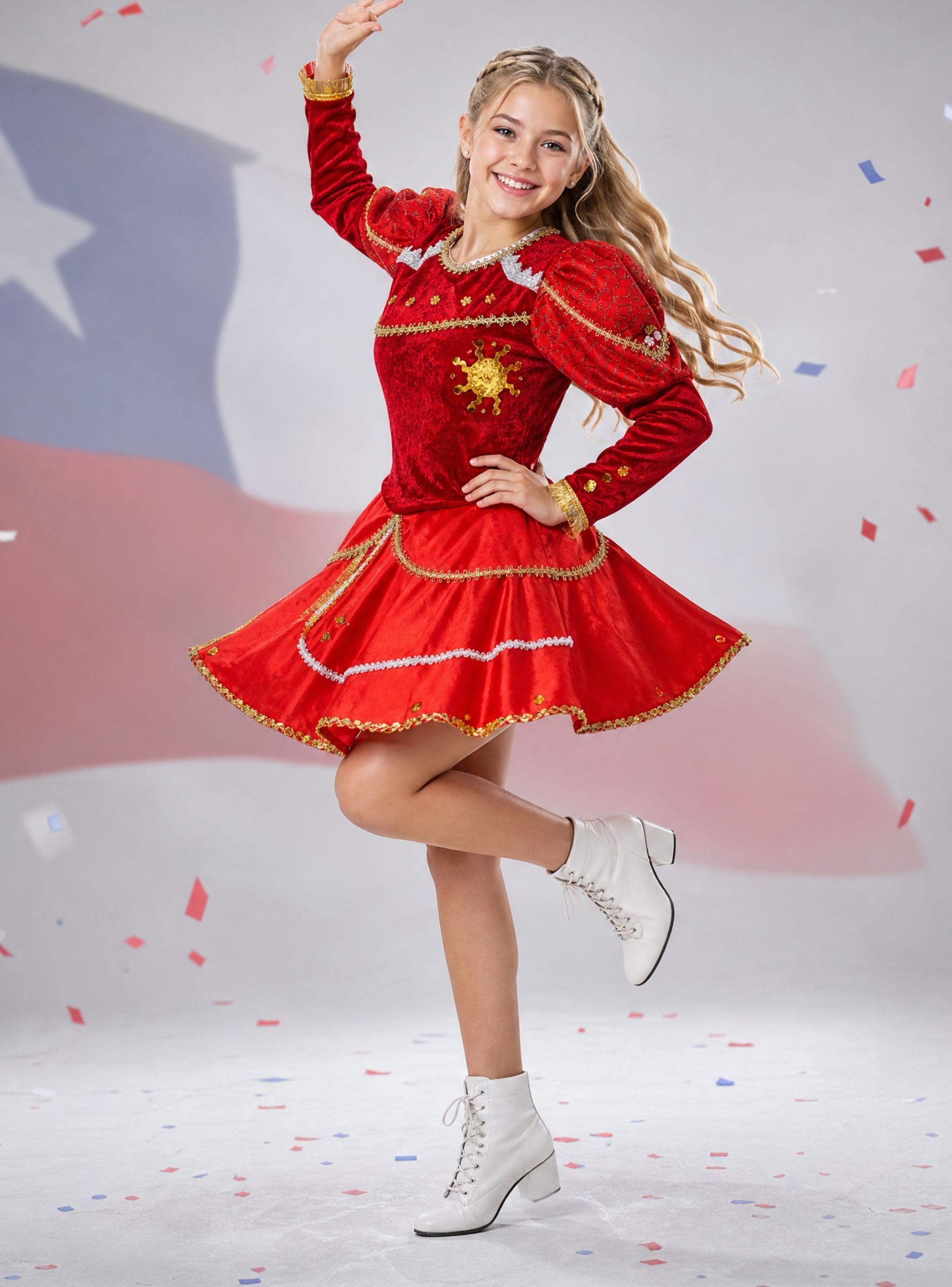 Traje Caporal Juvenil Típico Tradicional de 2 Piezas Rojo Fiestas Patrias-0