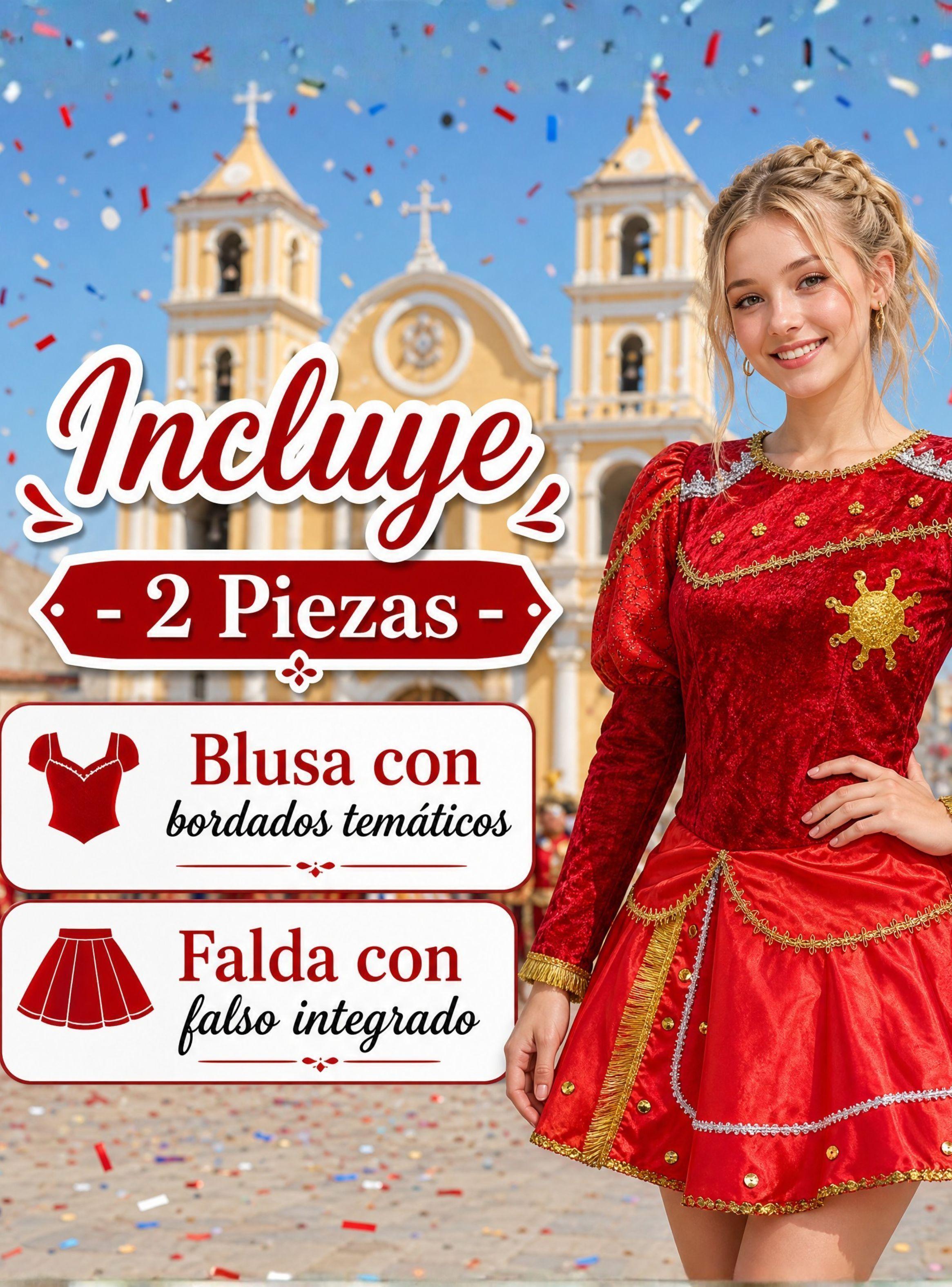 Traje Caporal Juvenil Típico Tradicional de 2 Piezas Rojo Fiestas Patrias-1