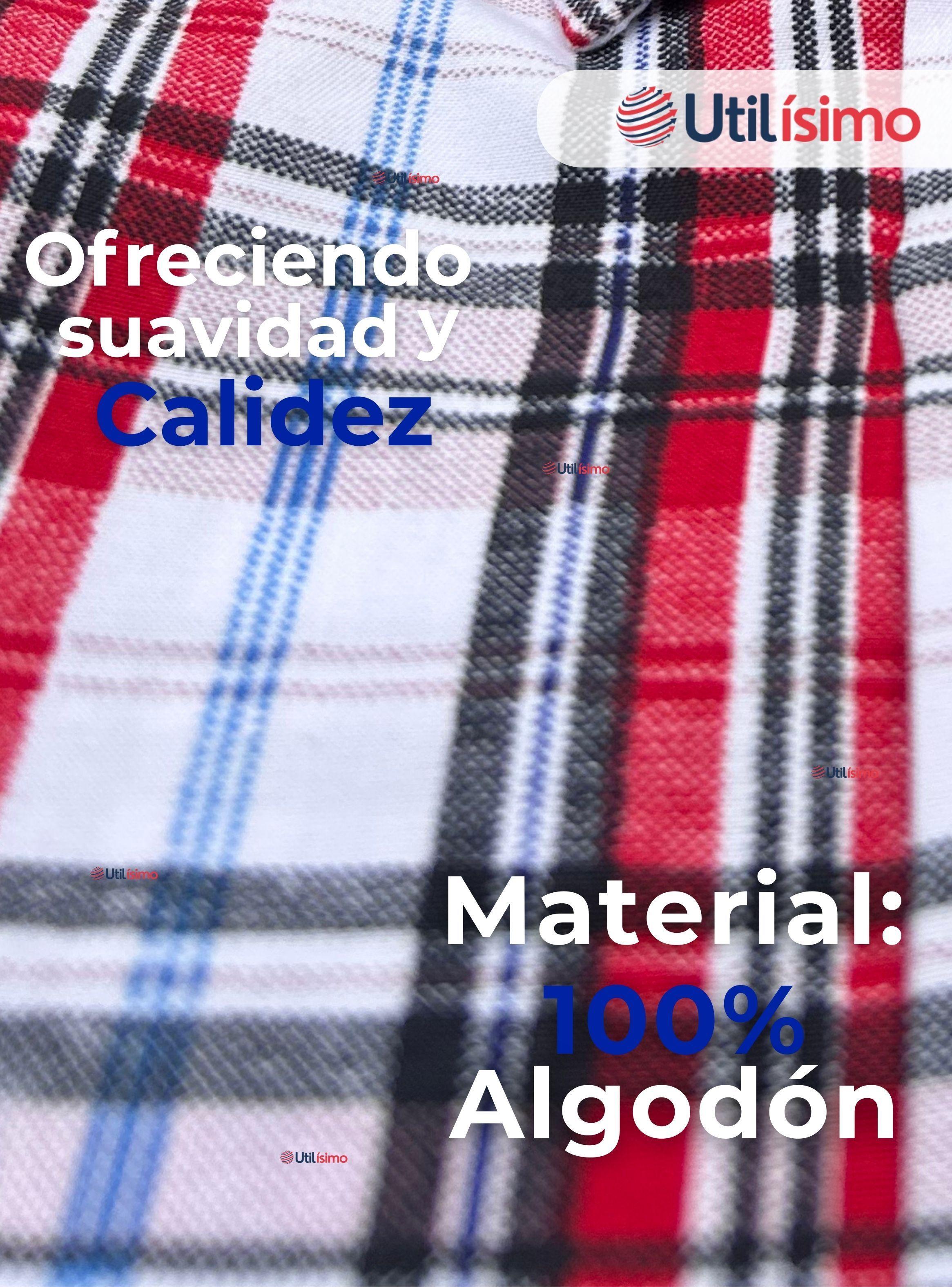 Camisa Huaso Cuadrillé  Manga Larga 100% Algodón Cuadros Azul y Blanco -7