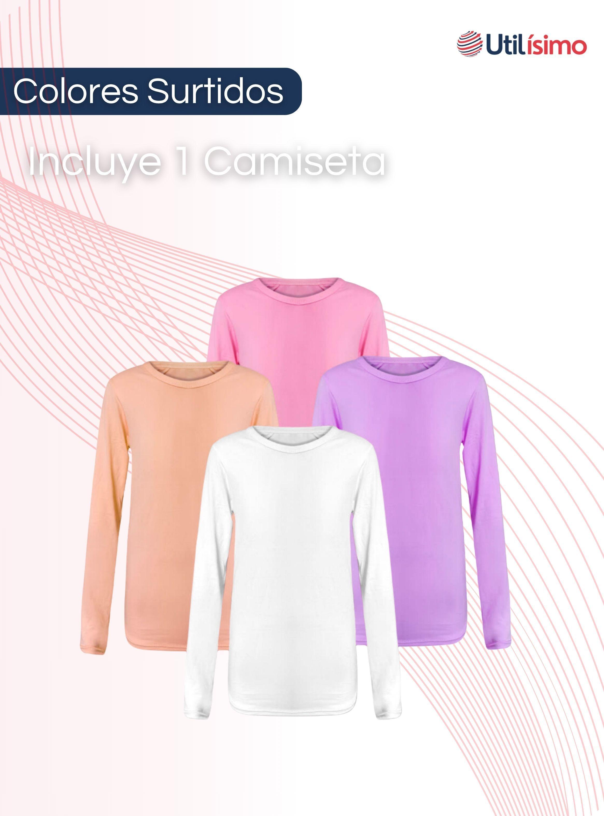 Camisetas Primera Capa Poleras Niña Bambú Manga Larga Surtido-2