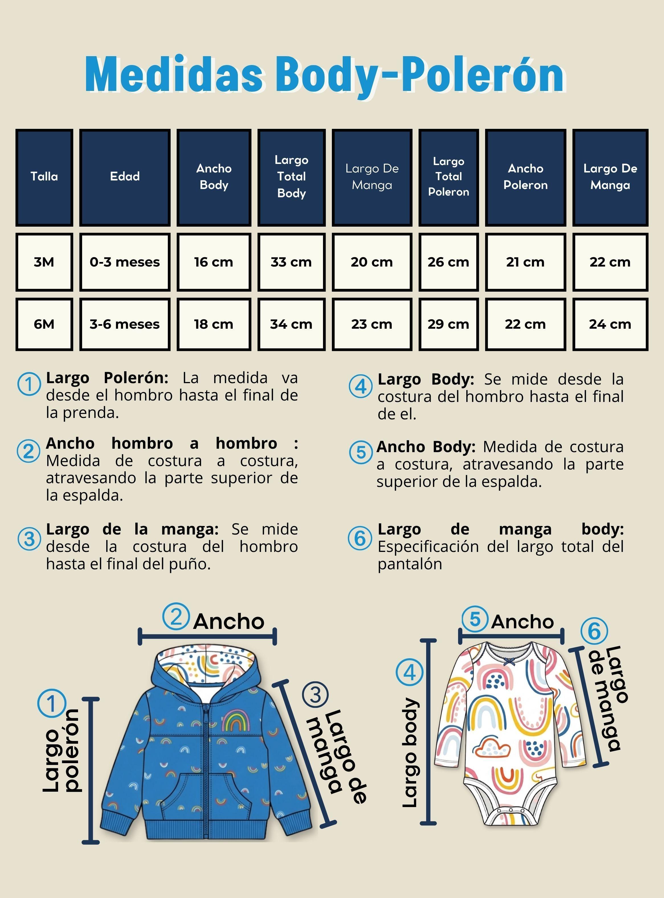 Conjunto 3 Piezas Buzo Pantalón Polerón Body Algodón Blue Rainbow Bebé Niña-3