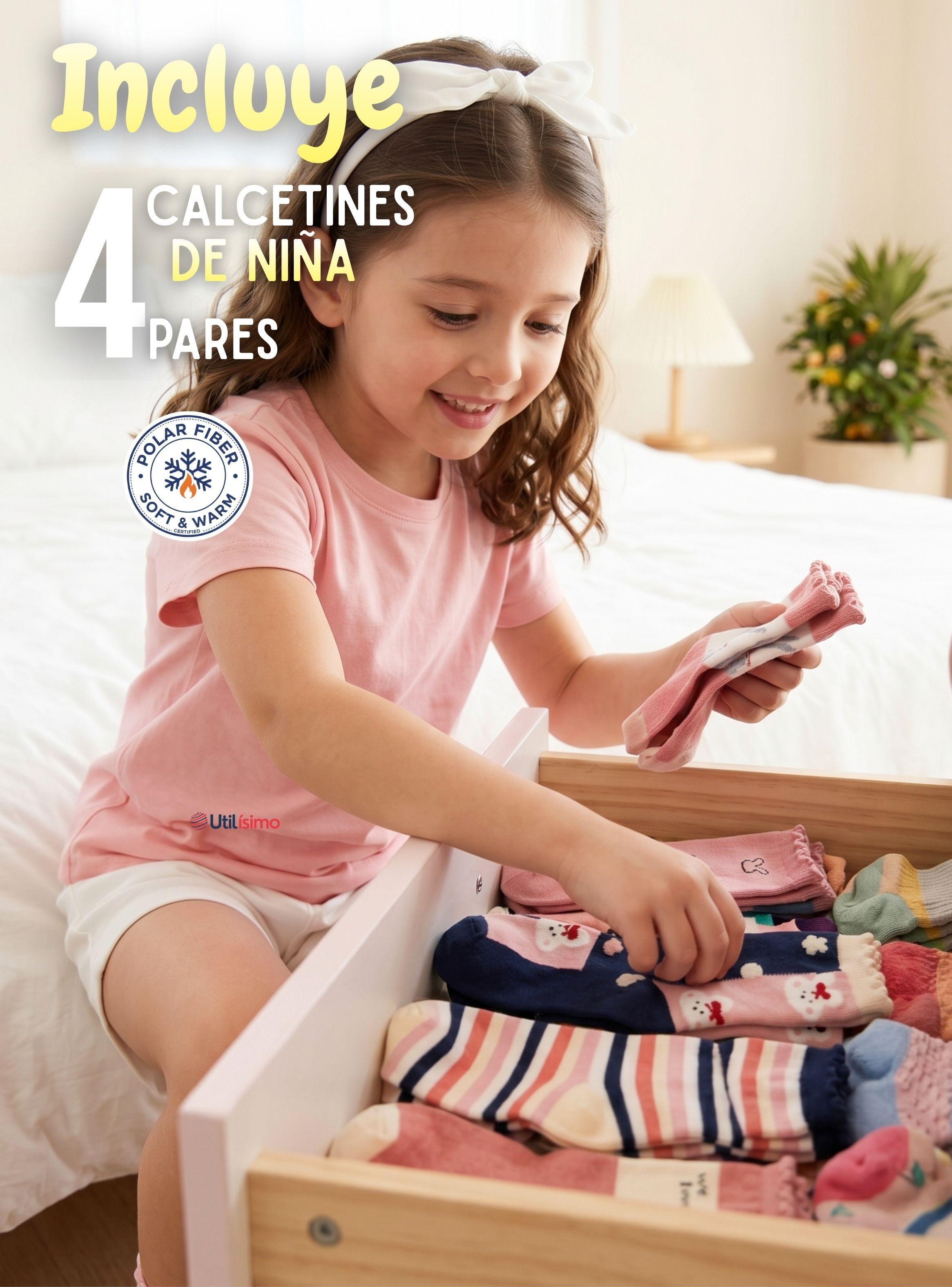 Pack 4 Pares Calcetines Niña Toalla Térmicos Suaves de Color Surtidos-2