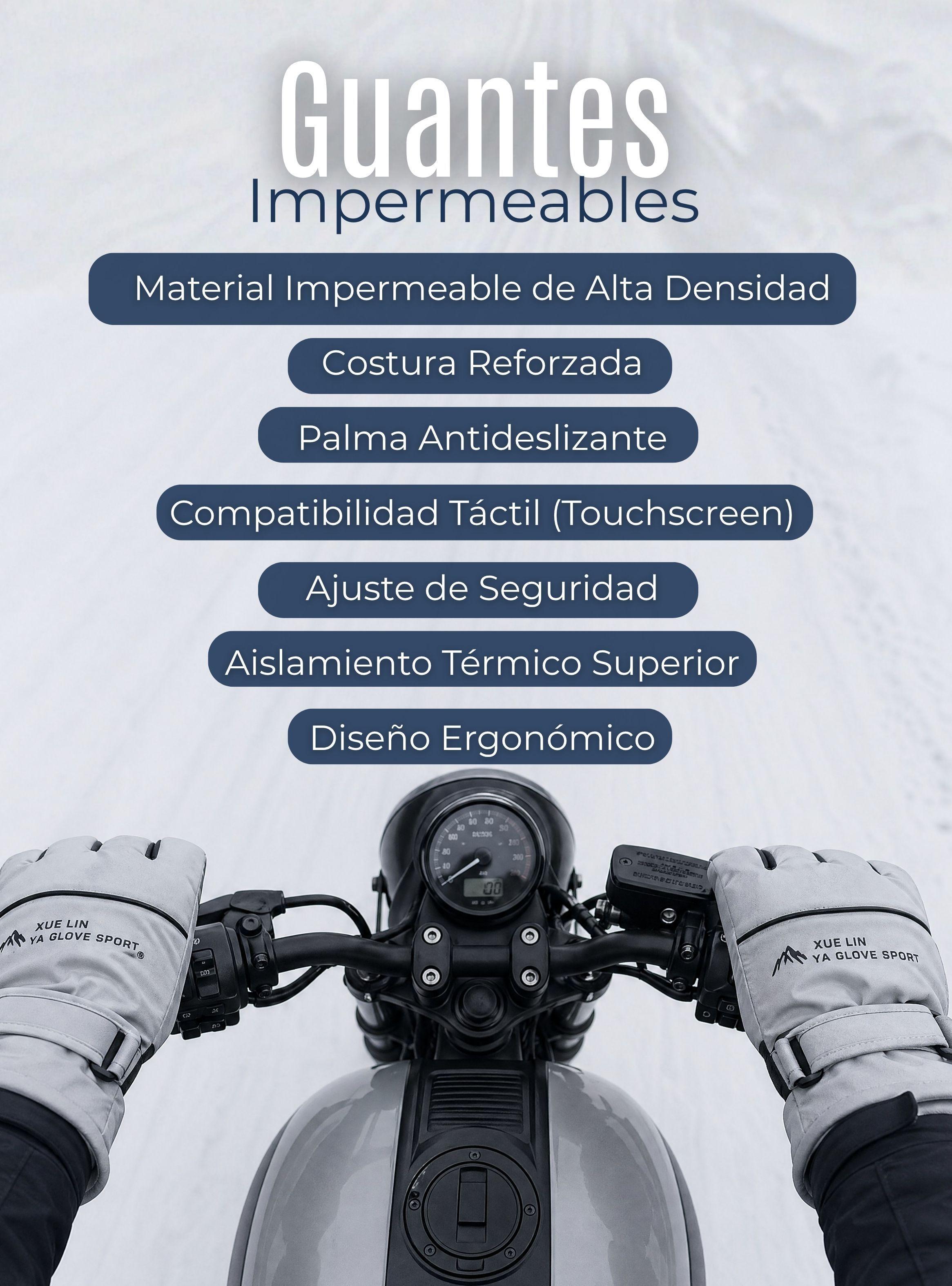 Guantes Para Moto Impermeables Color Gris Touchscreen Antideslizantes Térmicos-2