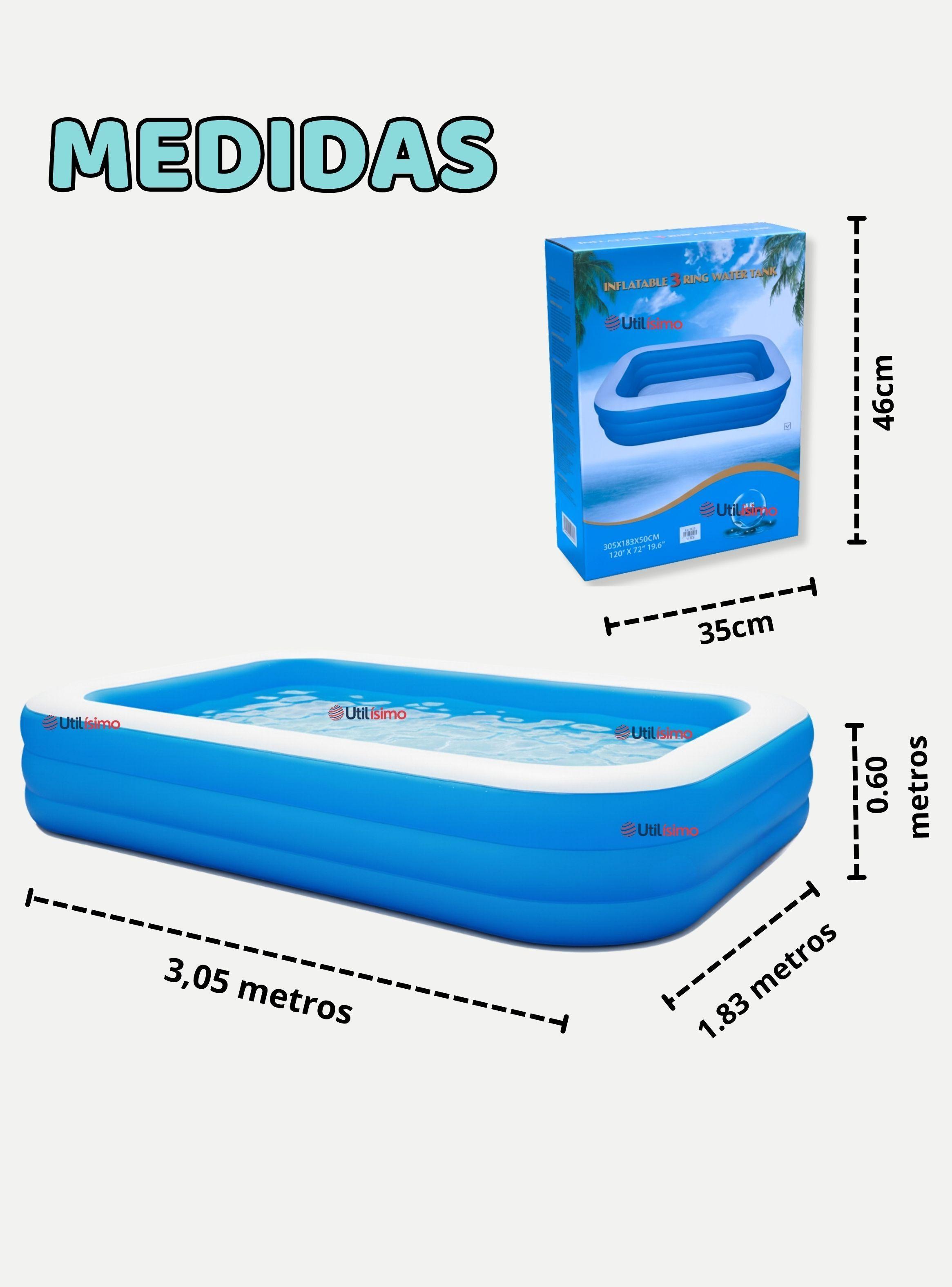 Piscina Inflable Rectangular de 305x183x60cm Color Azul-2