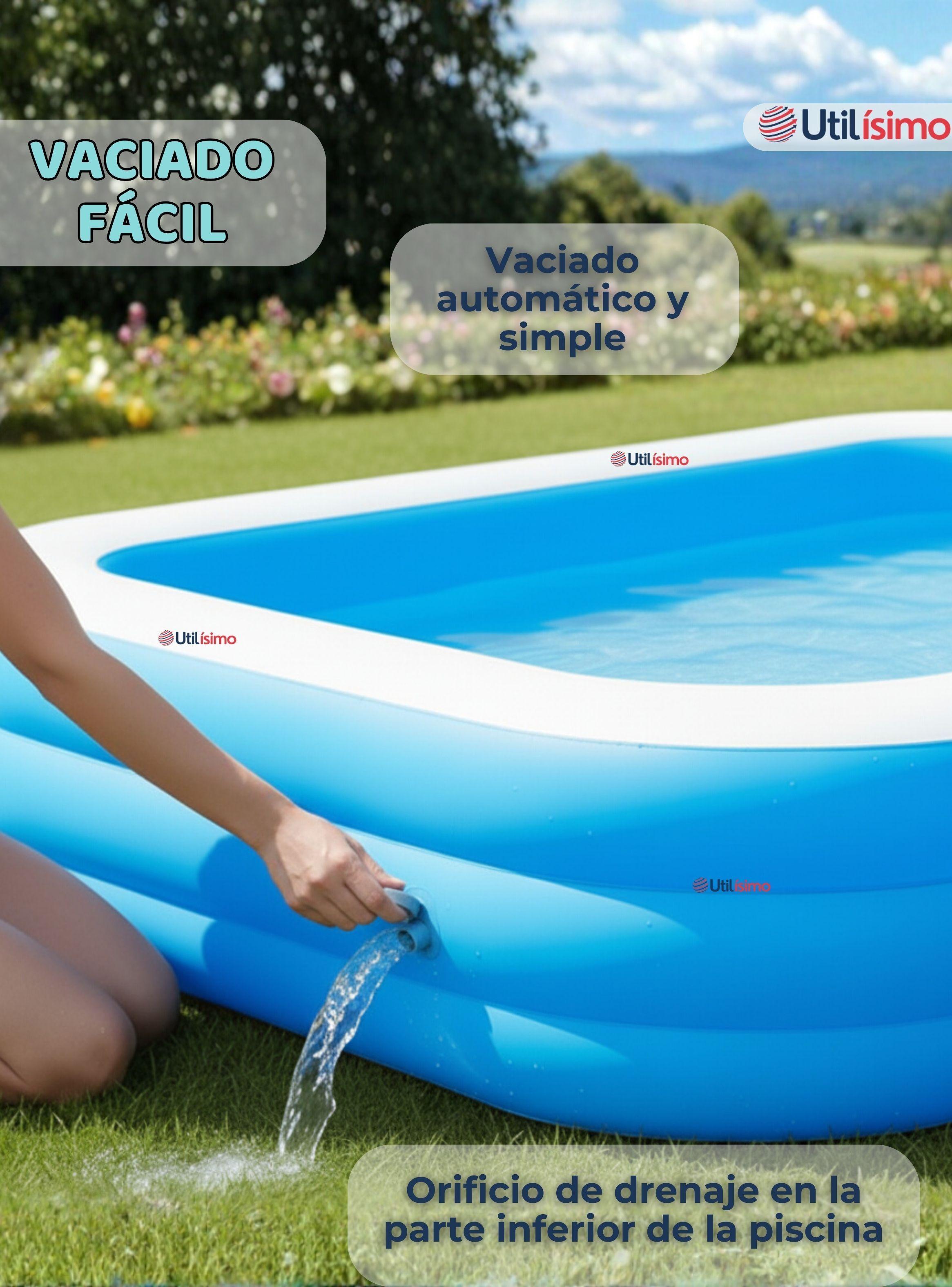 Piscina Inflable Rectangular de 305x183x60cm Color Azul-6