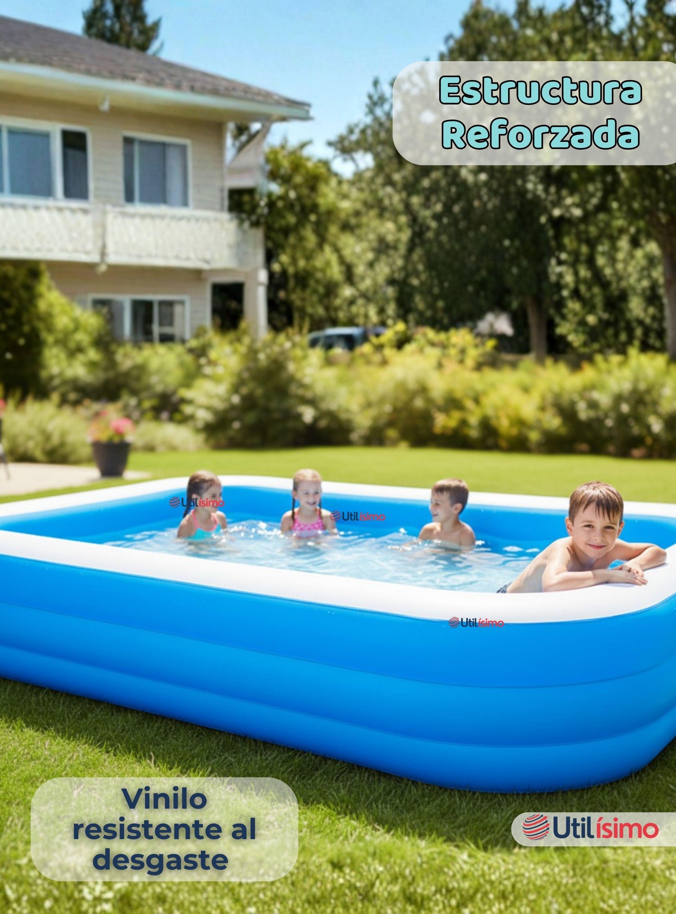 Piscina Inflable Rectangular de 305x183x60cm Color Azul-7