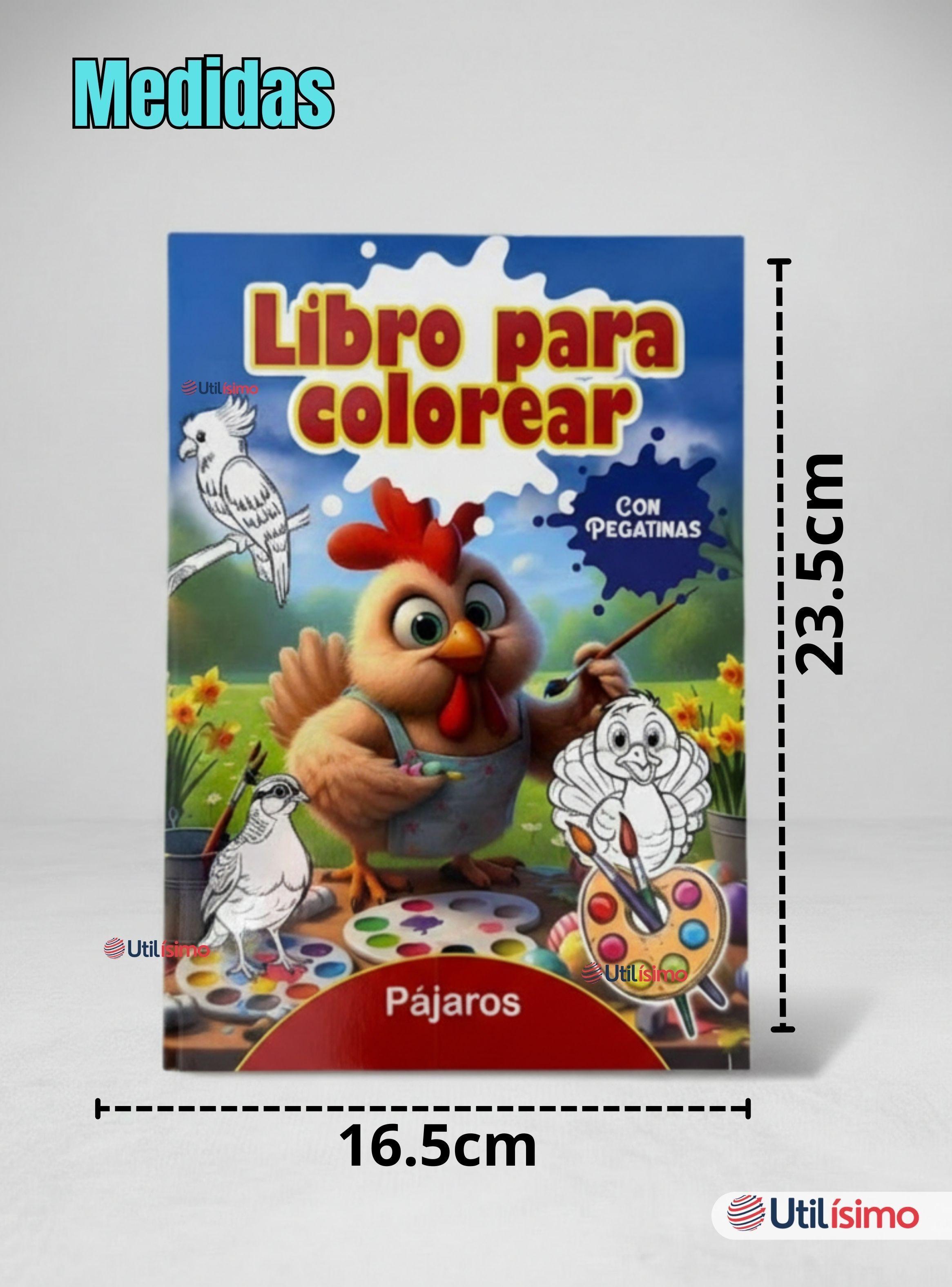 Pack 3 Libros Para Colorear Pintar Educativo Con Stickers de Diseños Surtidos-2