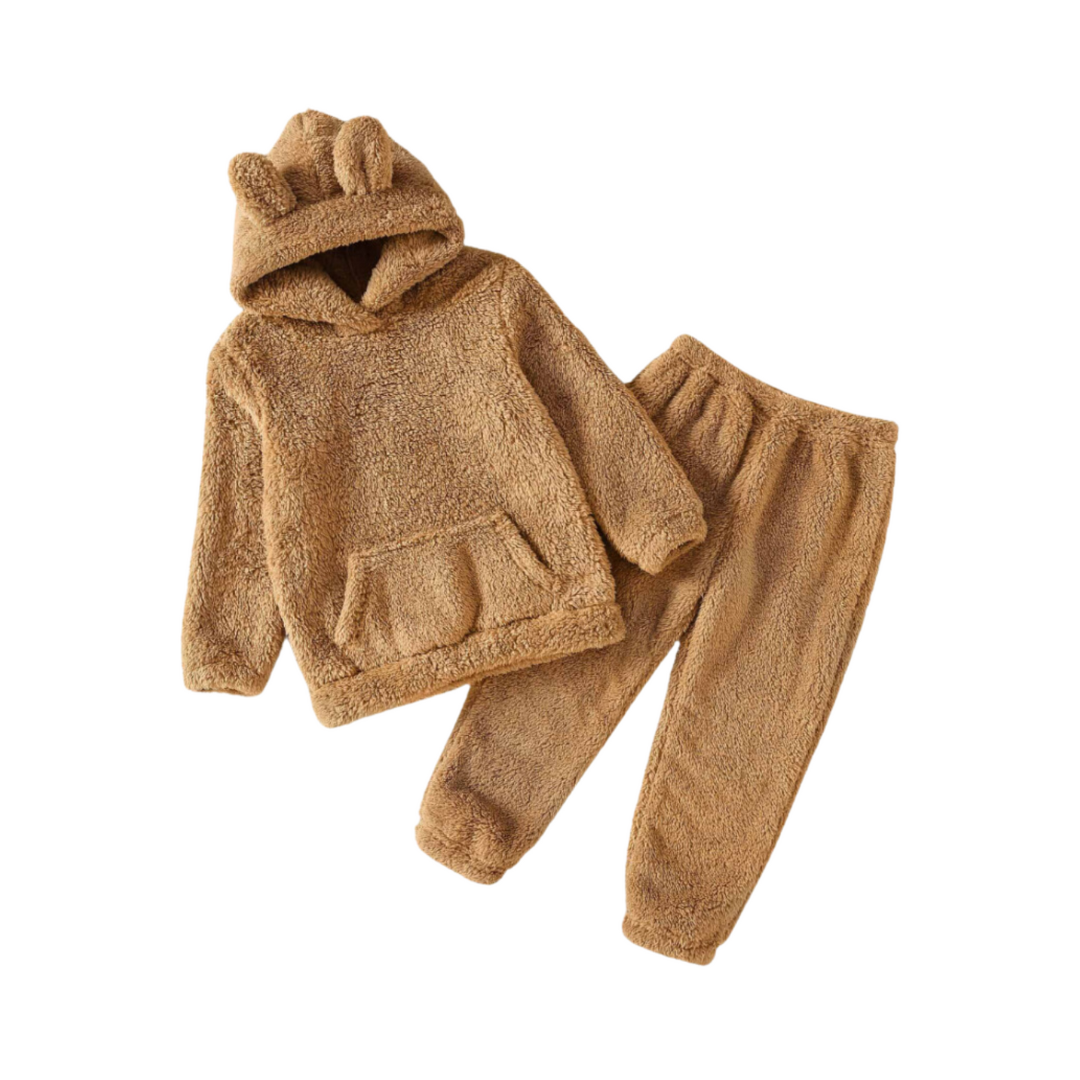 Set Invierno 2 Piezas Polerón Capucha y Pantalón Unisex Café Claro Jump Kids-0