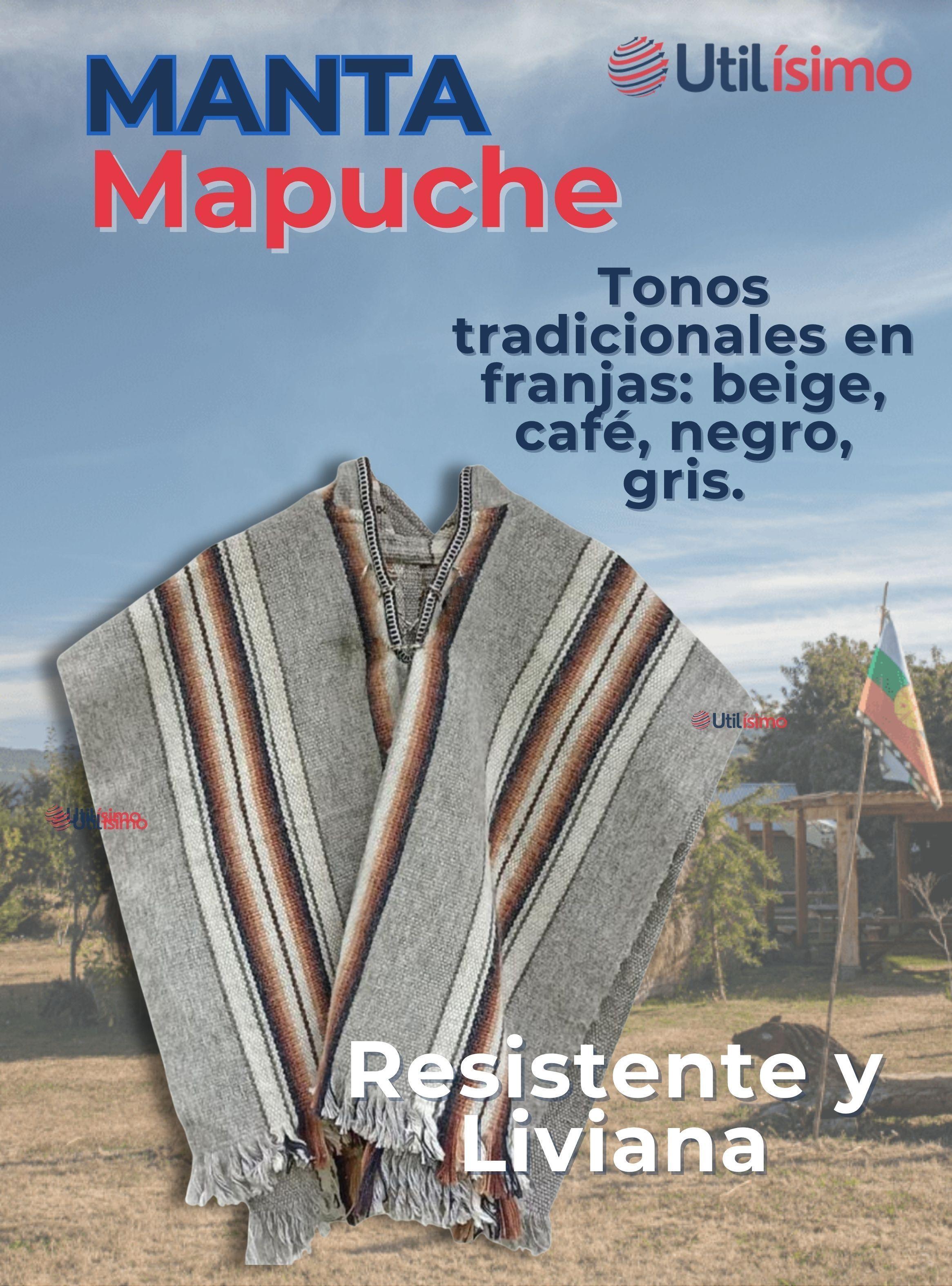Poncho Mapuche Manta Lana Grueso Fiestas Patrias-5