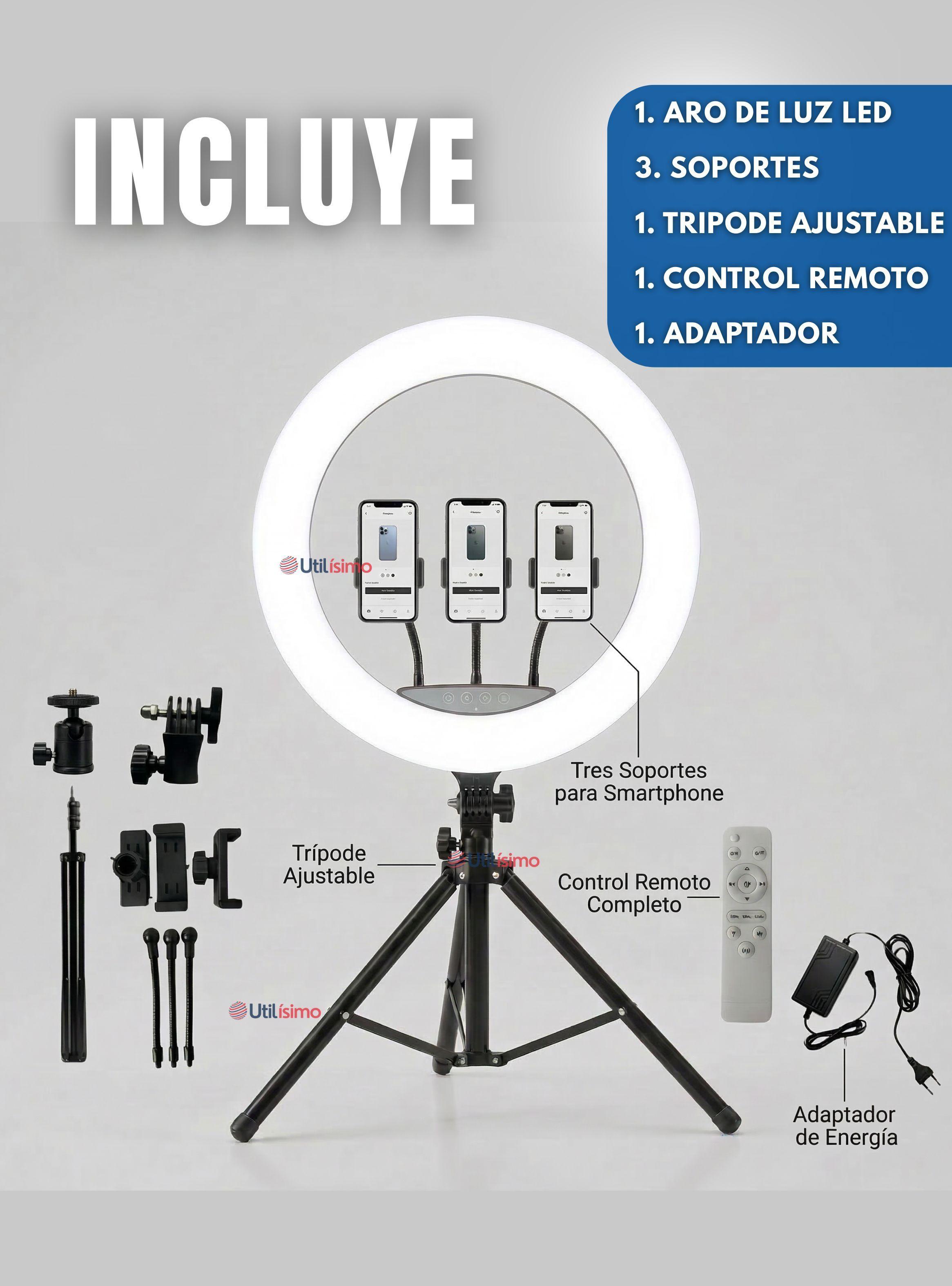 Aro De Luz Profesional 45 CM Trípode Ajustable Soporte Teléfono-2
