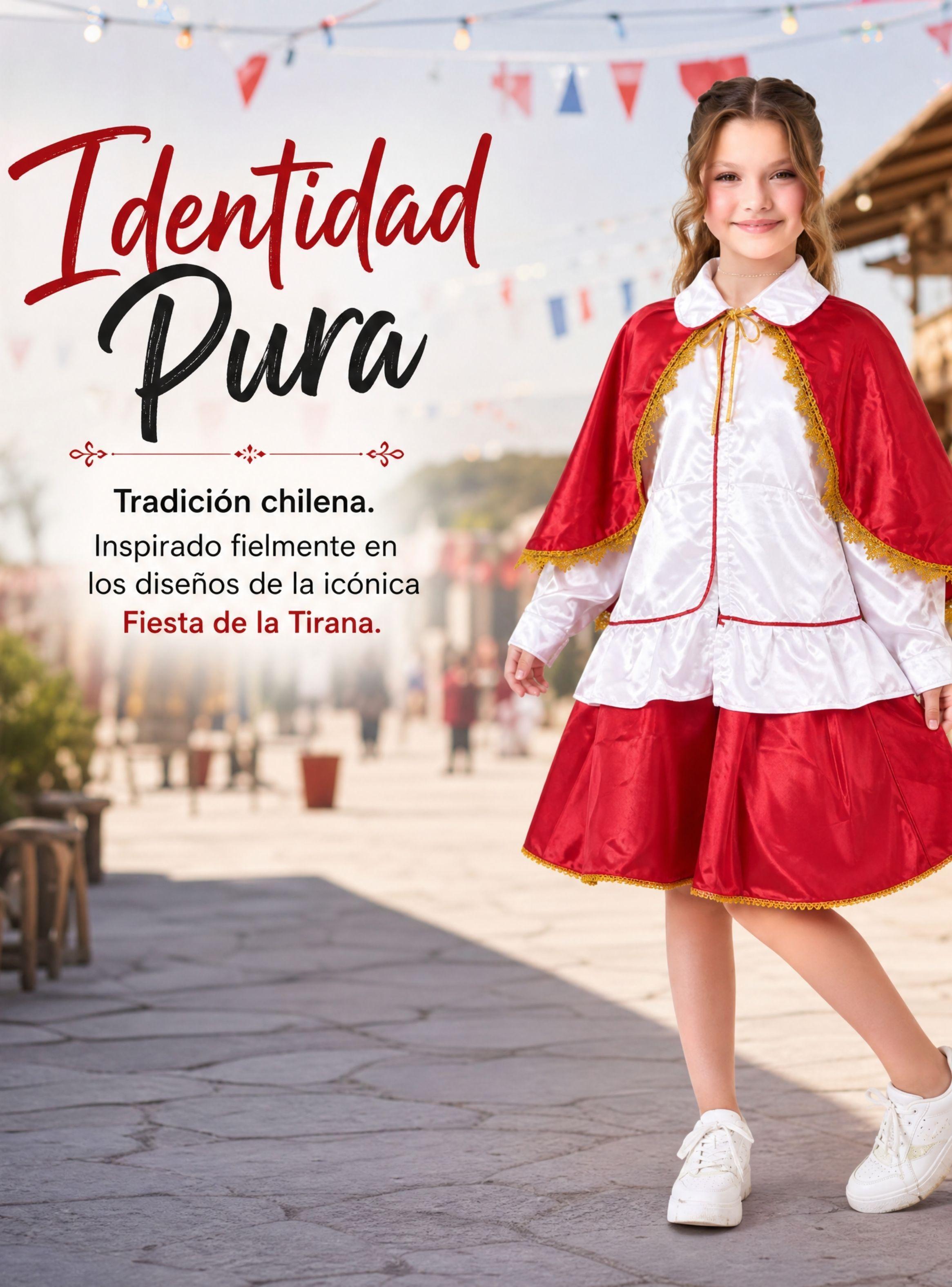 Traje Tirana Diablada Rojo 3 Piezas Niña Baile Típico Fiestas Patrias-6