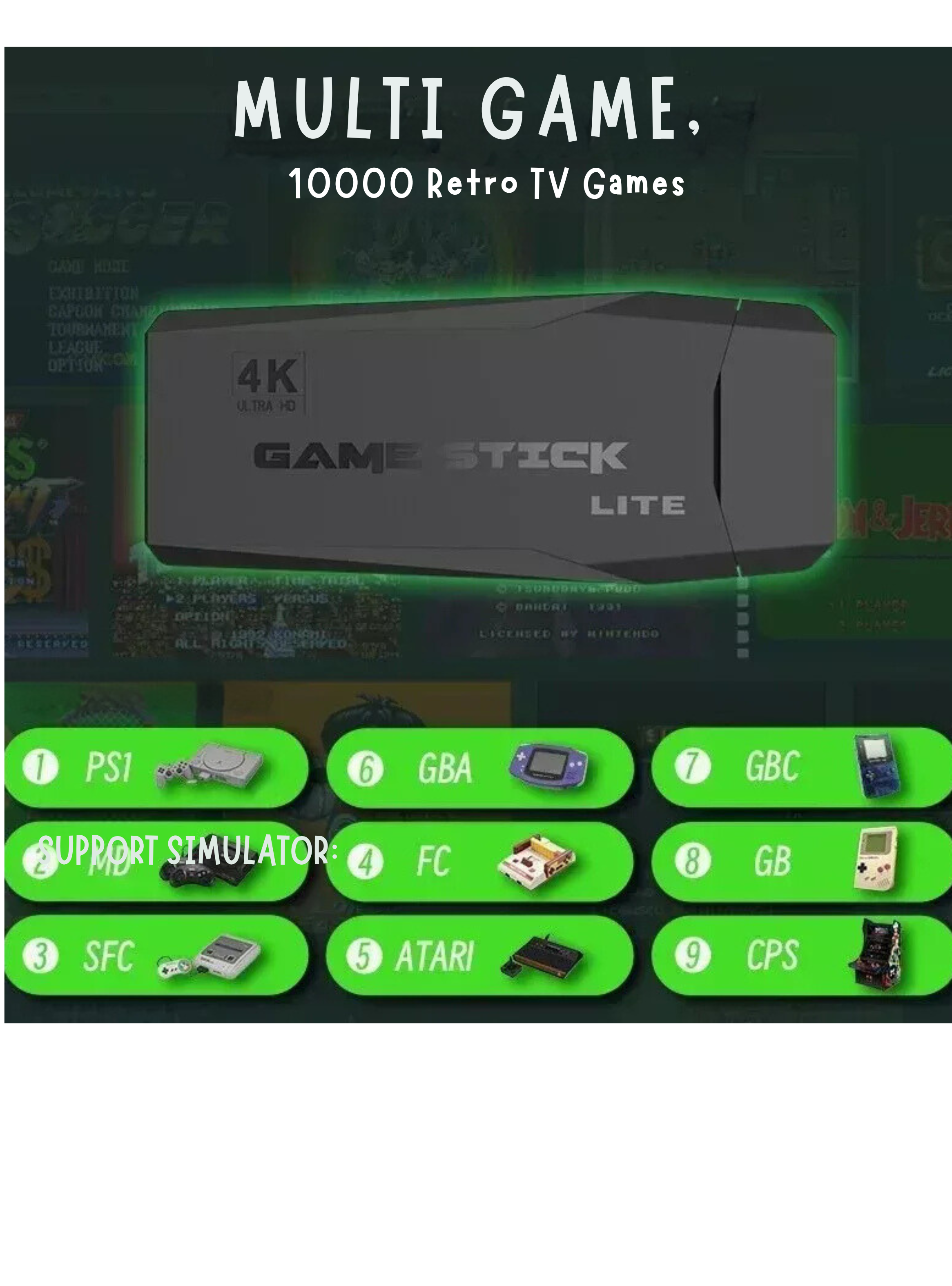 Videojuego Game Stick Lite 4K 64Gb HDMI Con 2 Joystick Inalámbricos-5