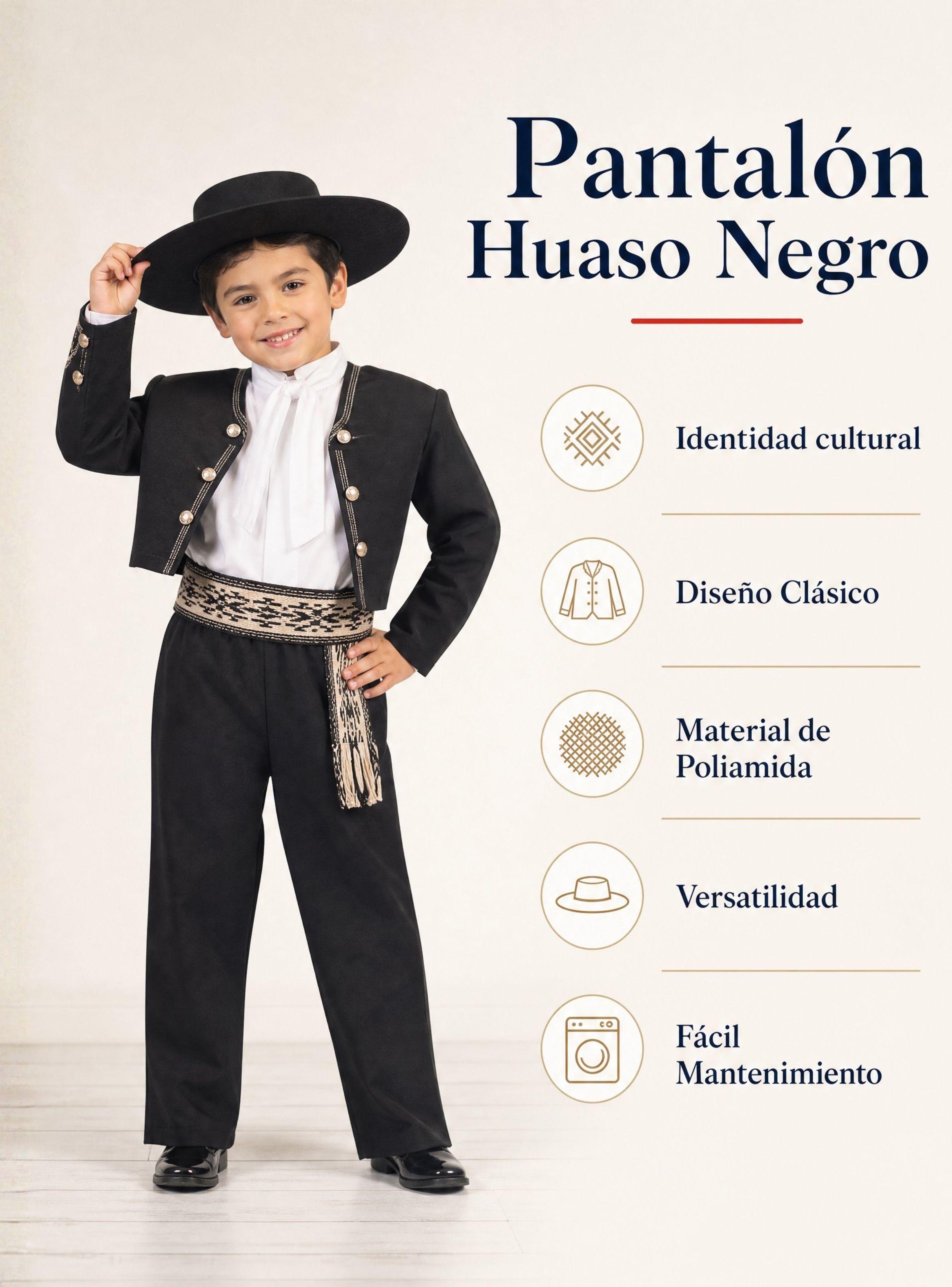 Pantalón Huaso Negro Niño Fiestas Patrias Vestuario Típico-3
