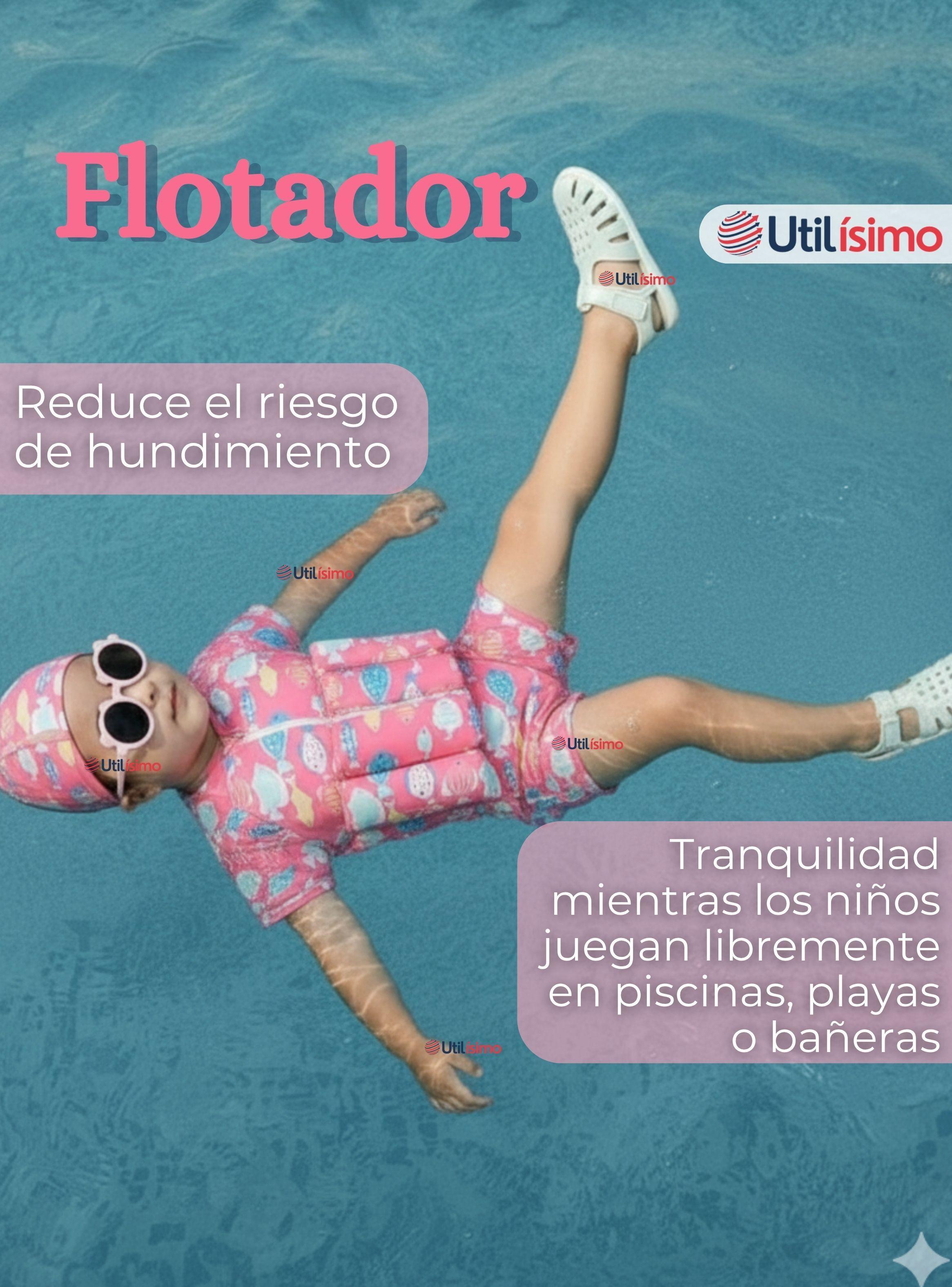 Traje de Baño Flotador Enterito Con Gorro Niña 2 Piezas 9 a 36 Meses Pink Sea-2