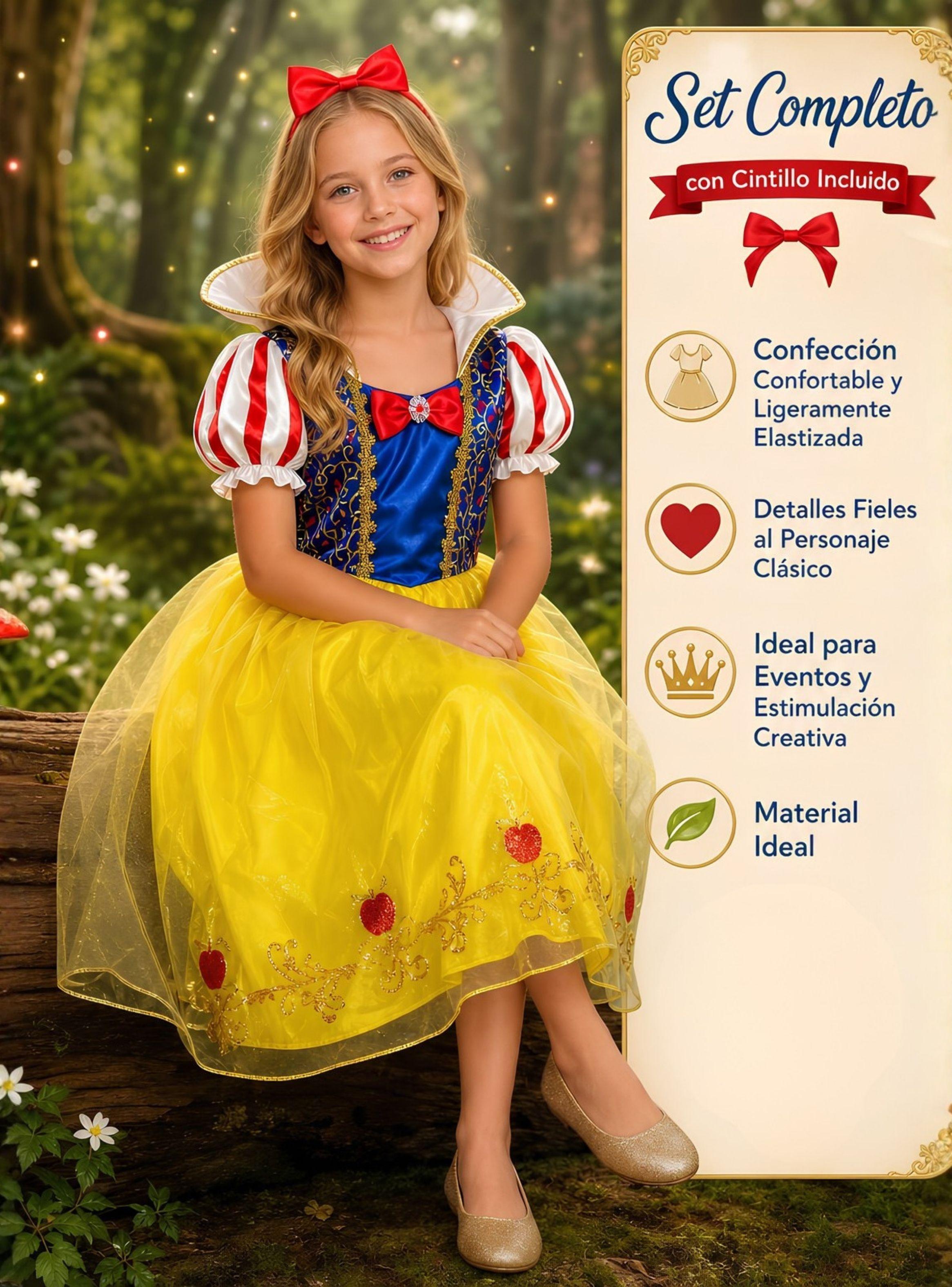 Disfraz Princesa Blancanieves Con Cintillo Ni a-3