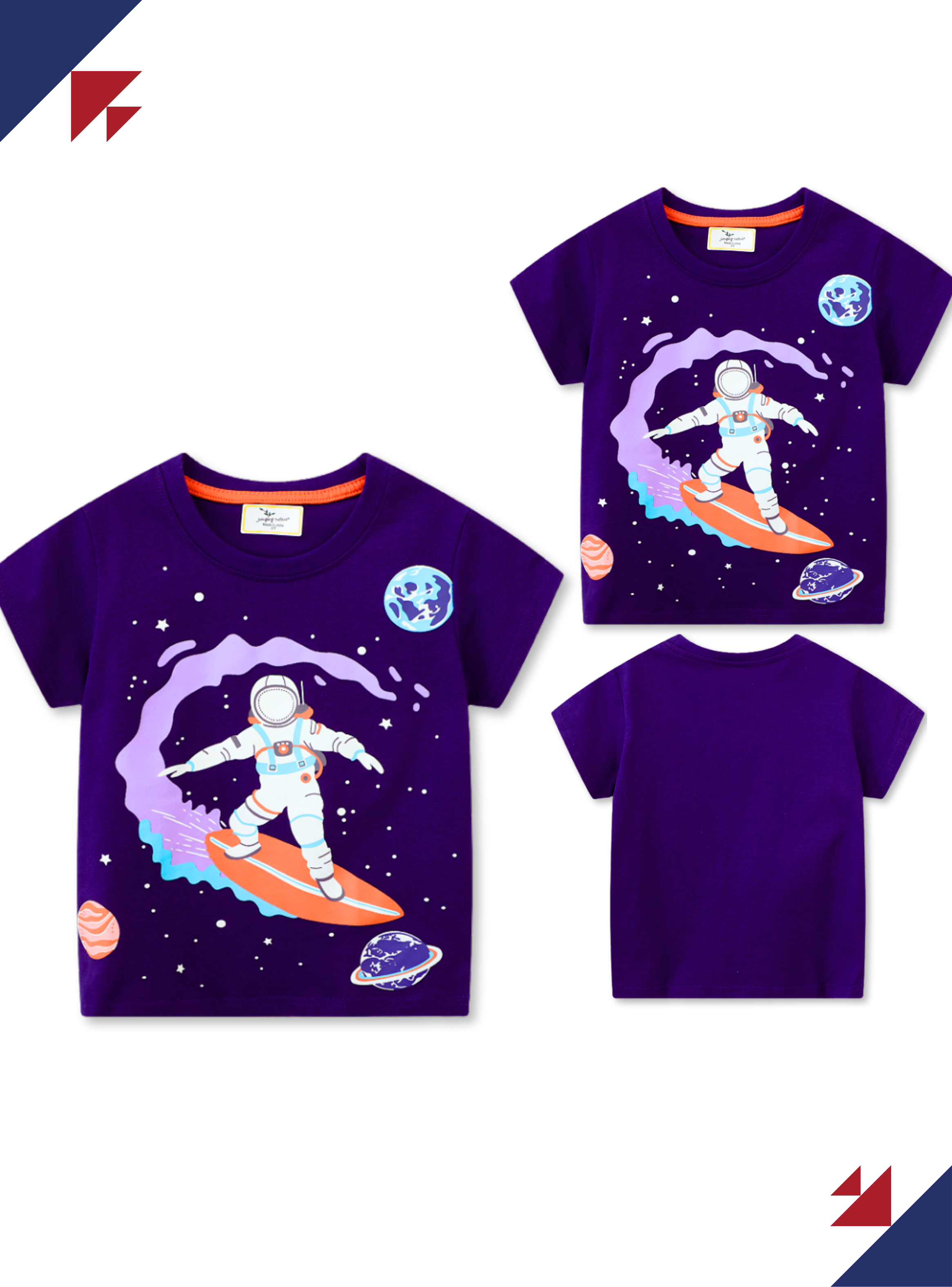 Polera Niño Algodon Manga Corta Jump Kids Astronauta-4