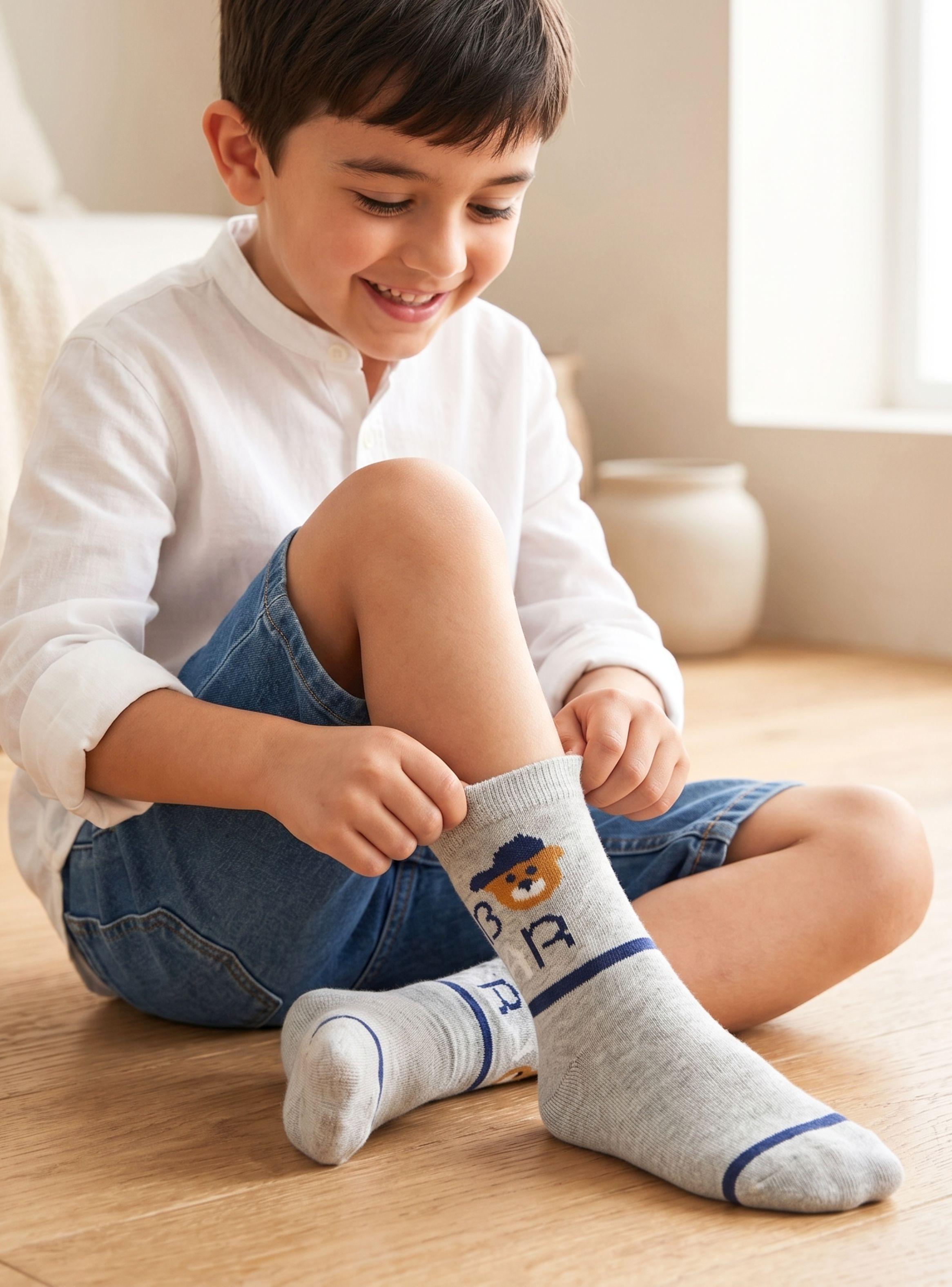 Pack 6 Pares Calcetines Toalla de Niño Suaves Cálidos Invierno Color Surtidos-0