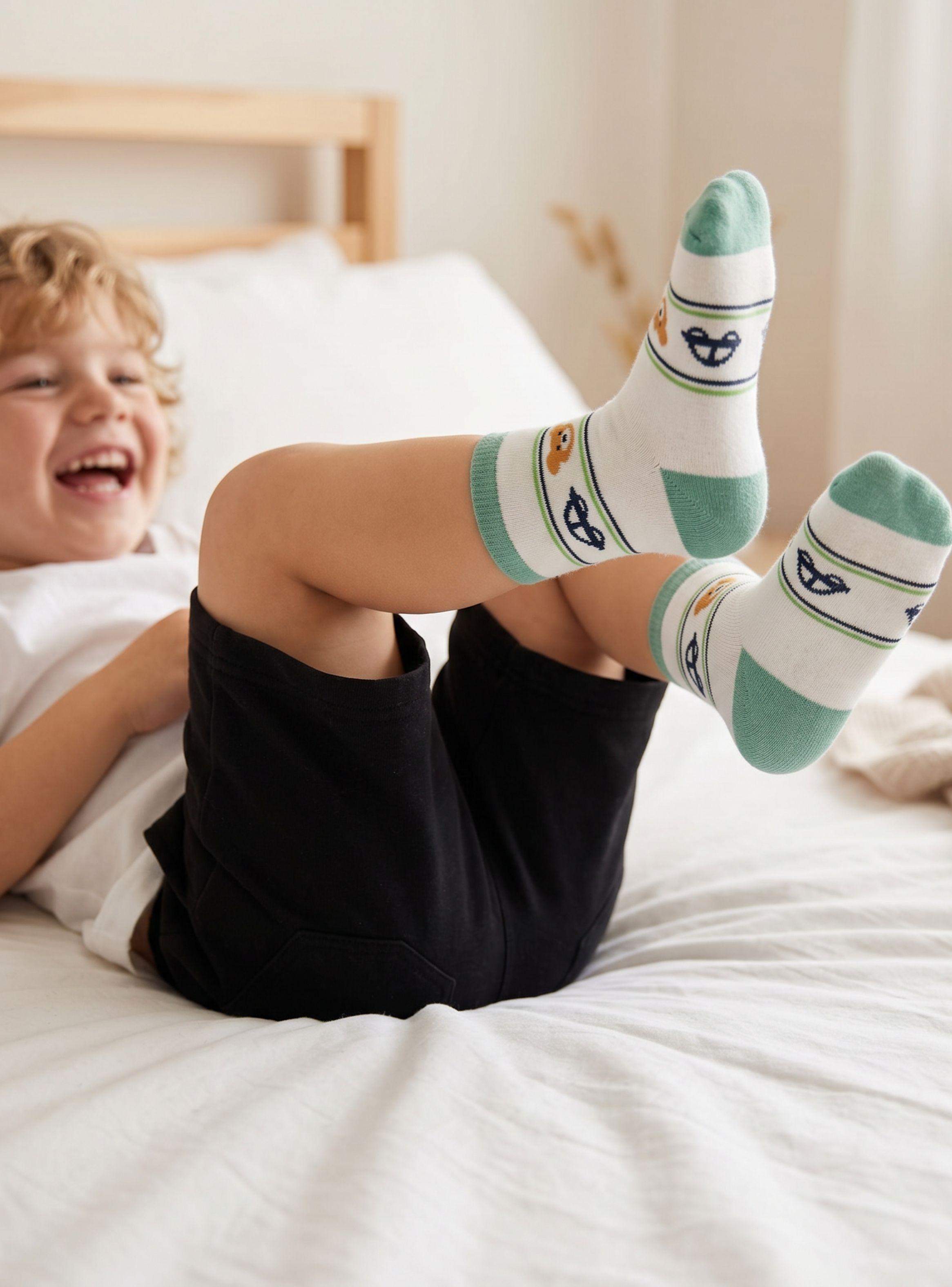 Pack 6 Pares Calcetines Toalla de Niño Suaves Cálidos Invierno Color Surtidos-1