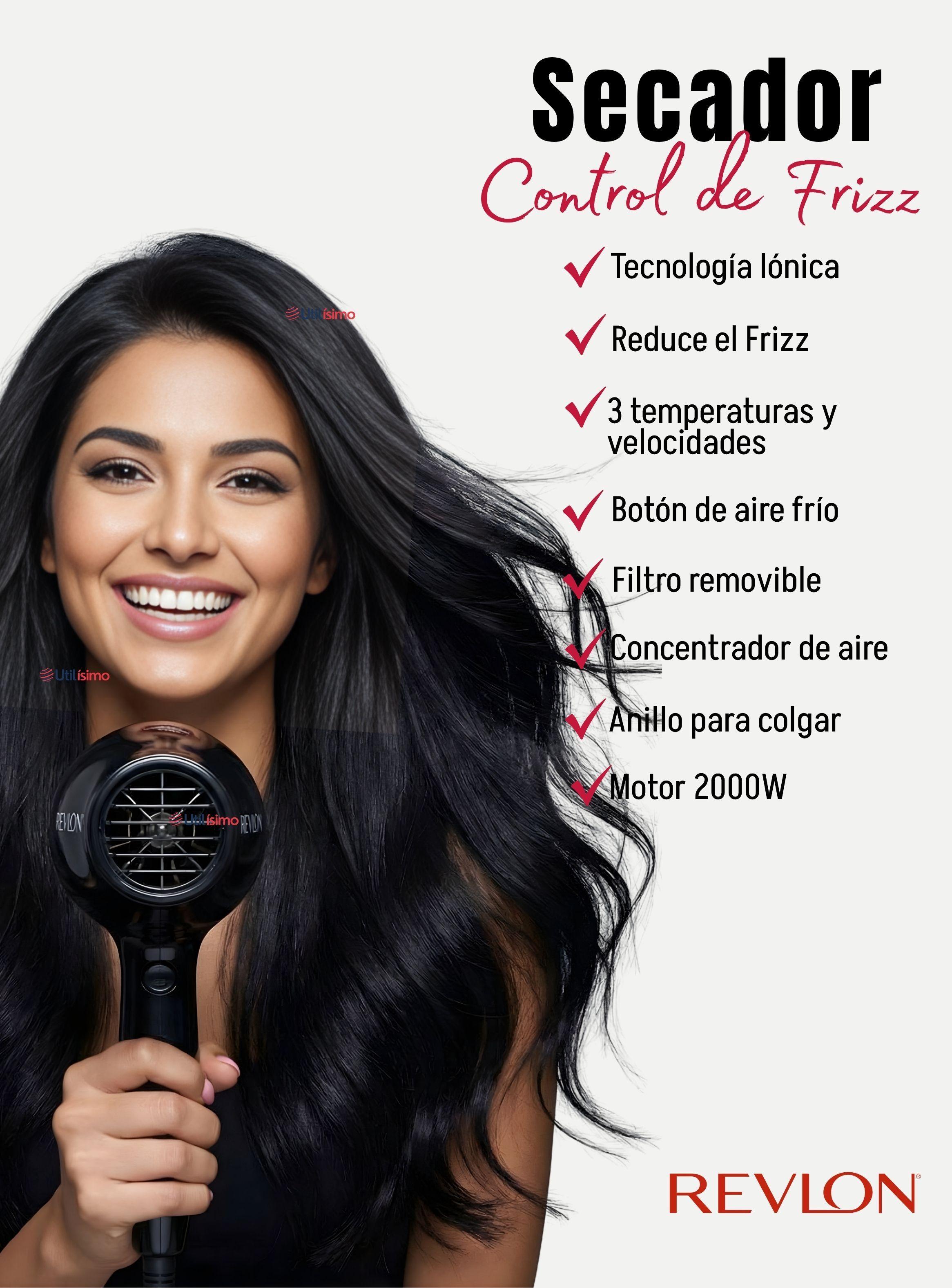 Secador De Cabello Control Frizz Revlon 2000W de Color Negro-4