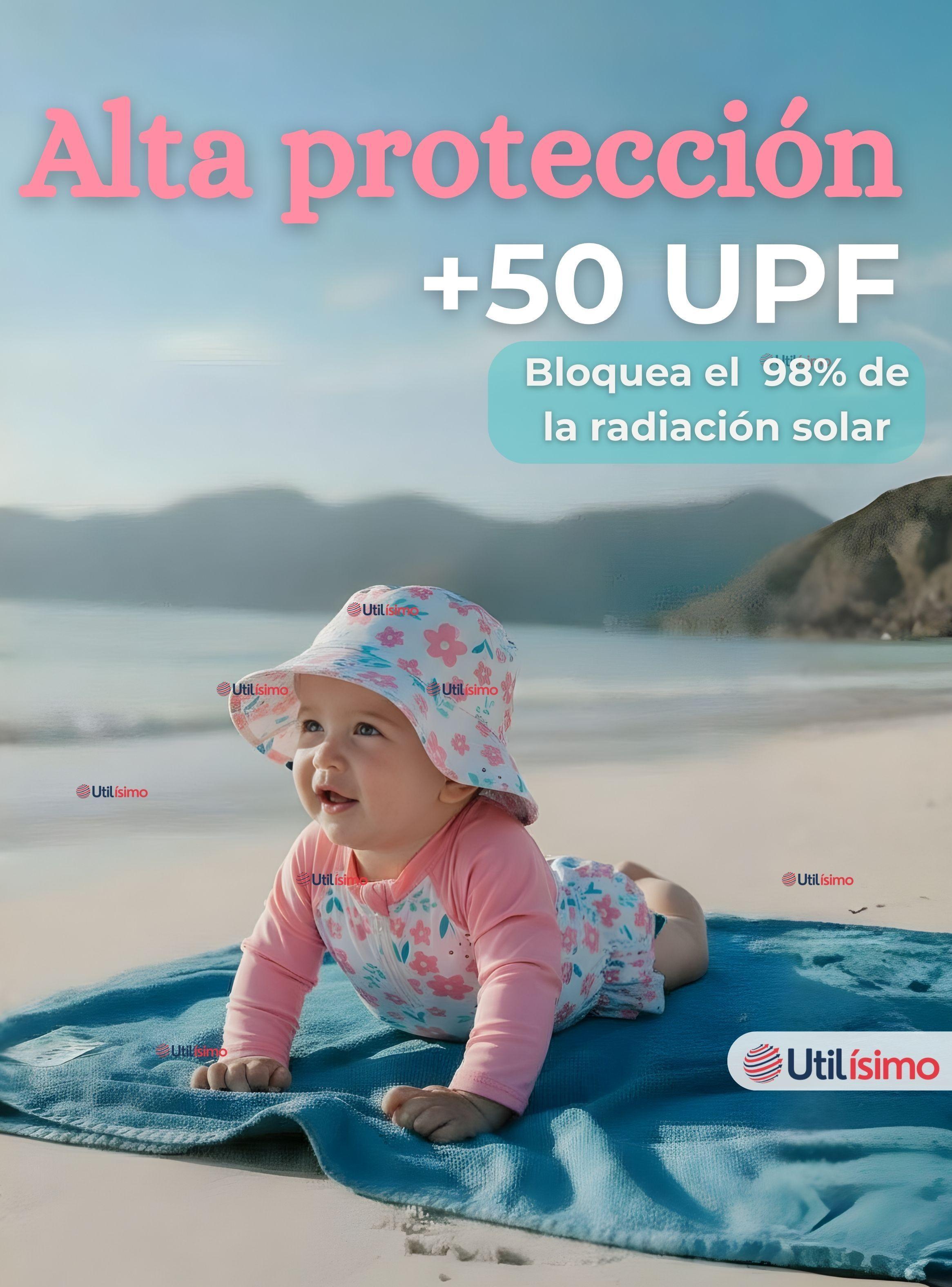 Traje de Baño Enterito Manga Larga Con Gorro 2 Piezas Niña de 9 a 36 Meses Rosa-3