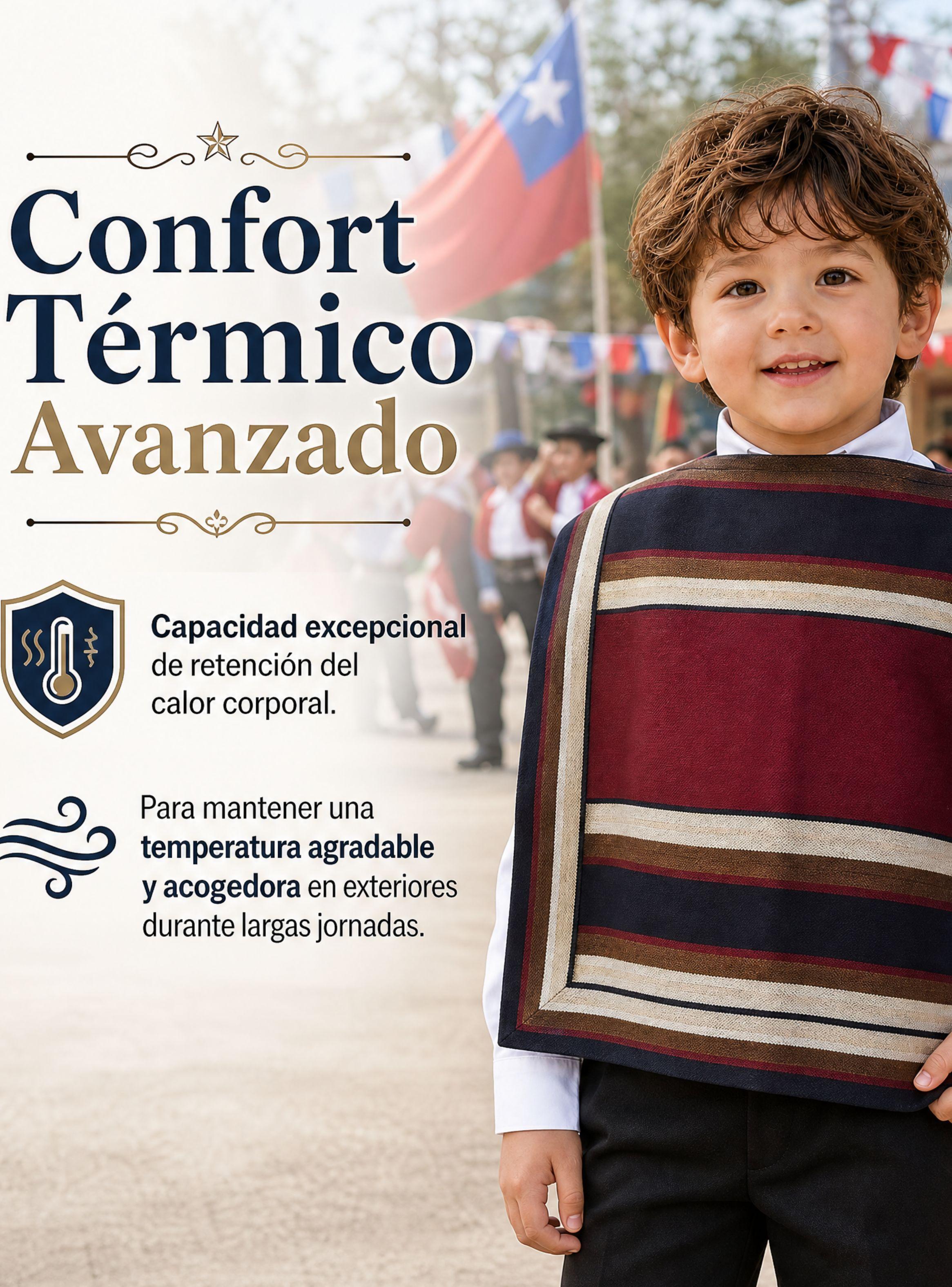 Poncho Huaso Manta Niño Juvenil Baile Cueca Fiestas Patrias-6