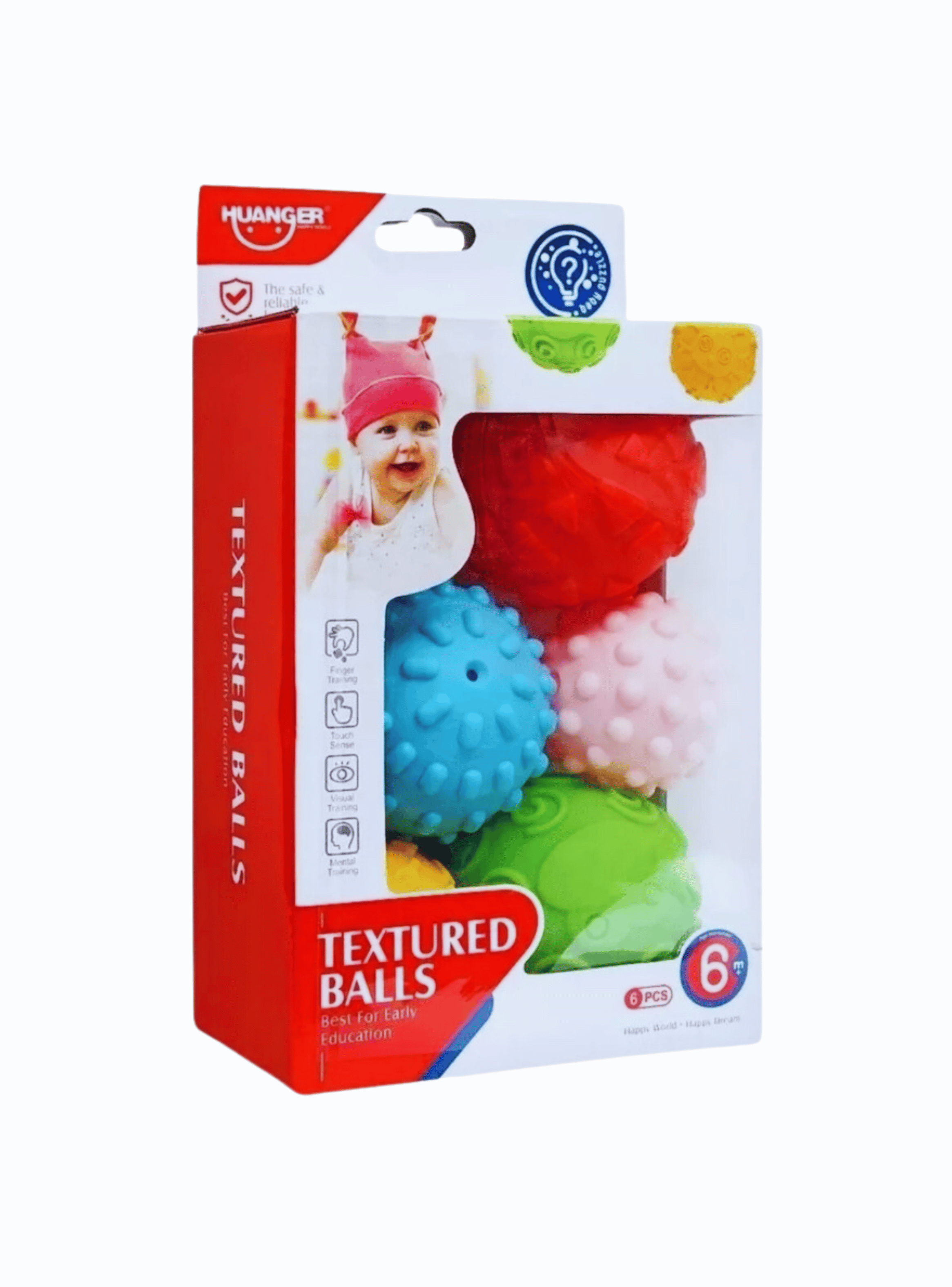 Set 6 Pelotas Sensoriales Para Bebes Estimulantes Colores Surtidos-3