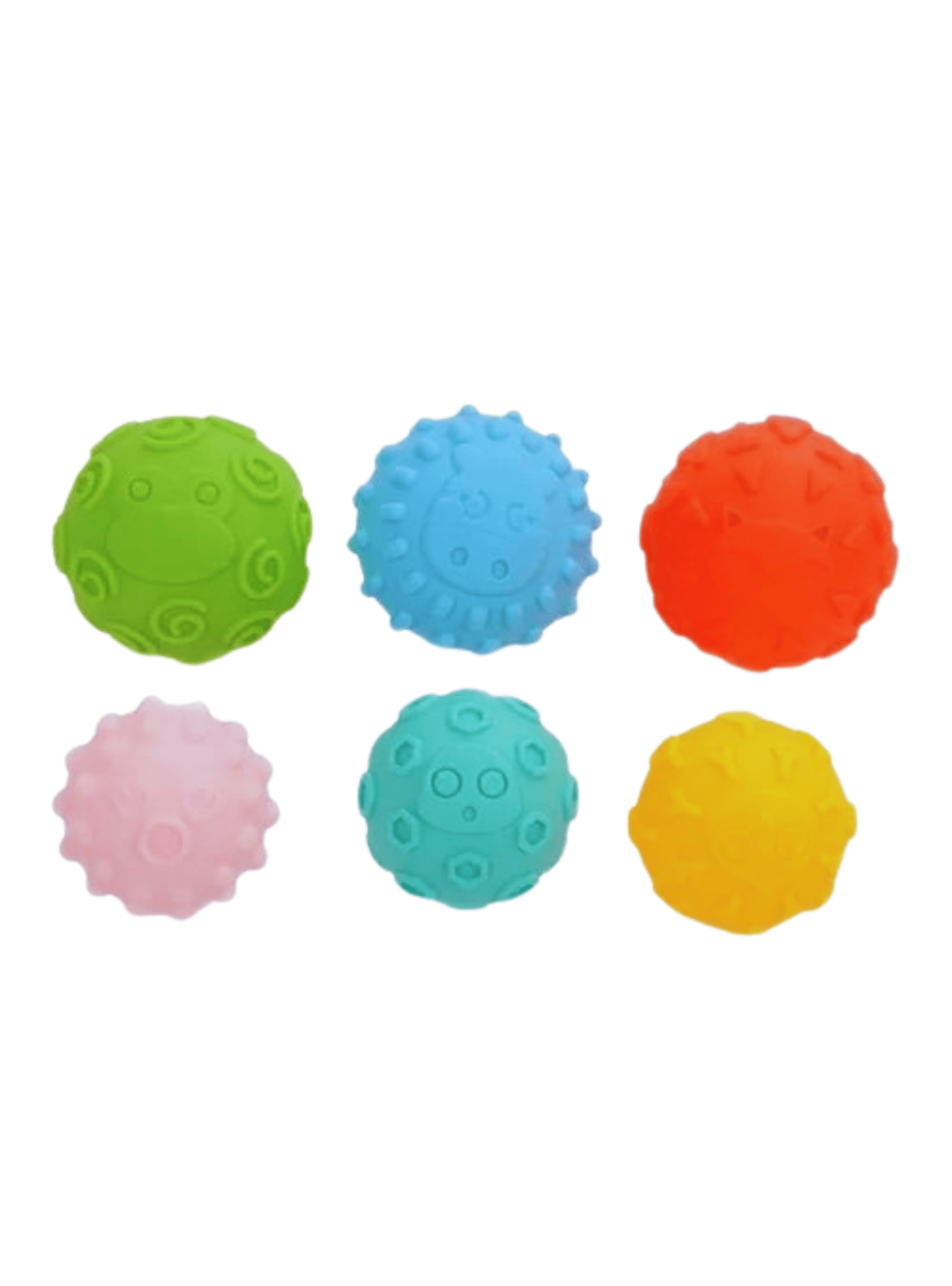 Set 6 Pelotas Sensoriales Para Bebes Estimulantes Colores Surtidos-4
