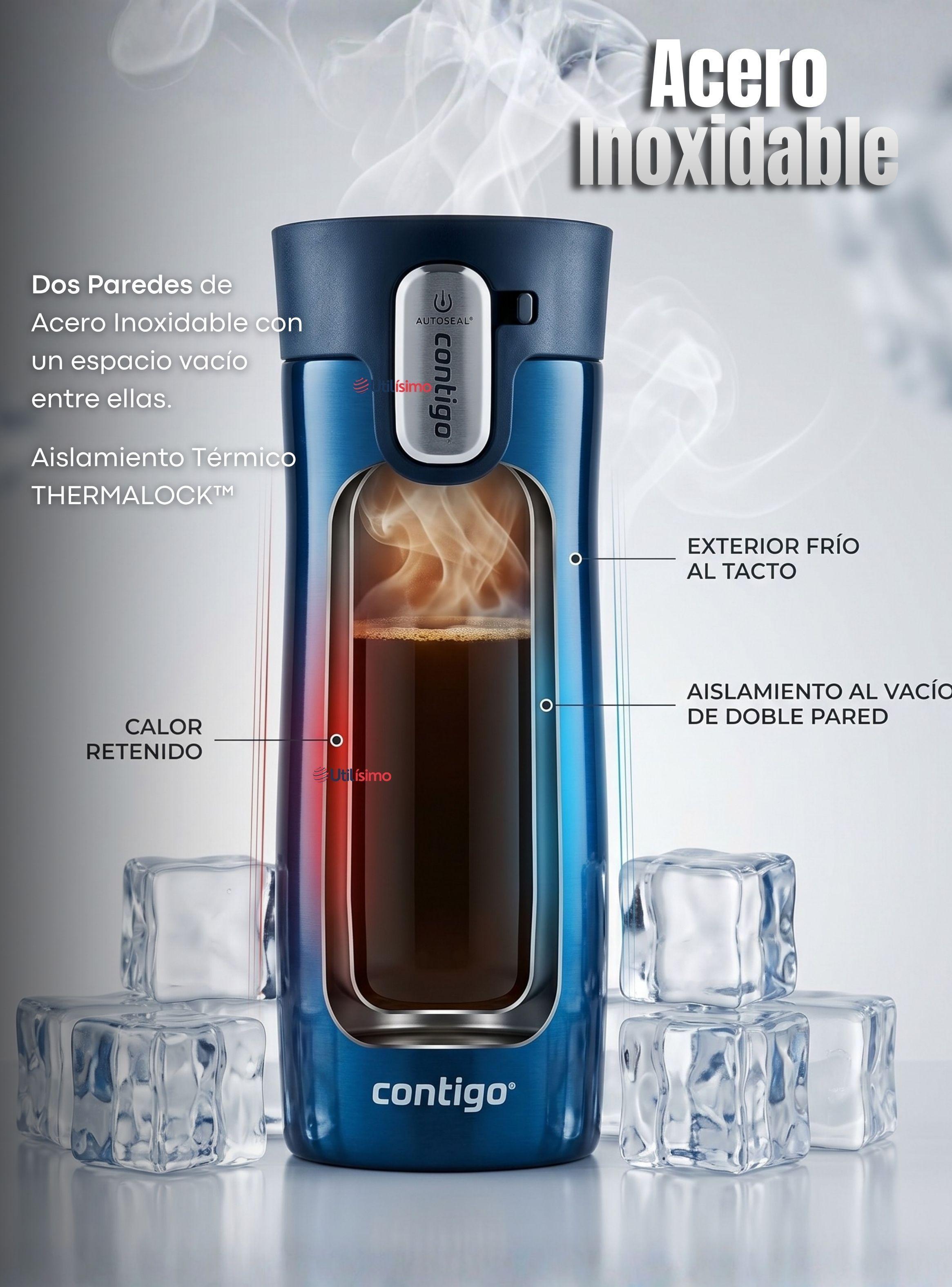 Vaso Térmico West Loop Autoseal Contigo 591 ML Azul Acero Inoxidable-5