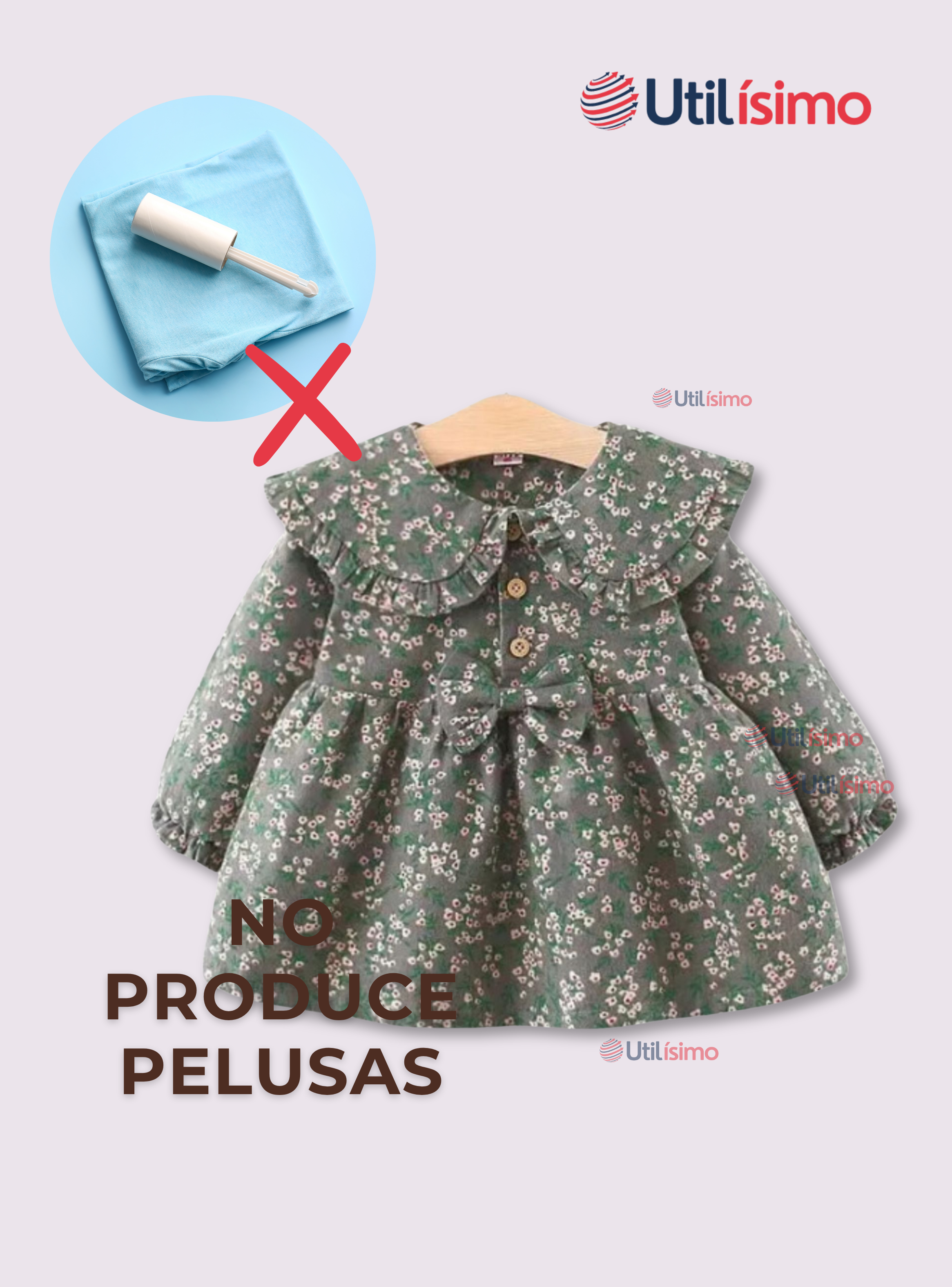  Vestido Floreado De Lana Forrado En Algodón Niña Gris-5