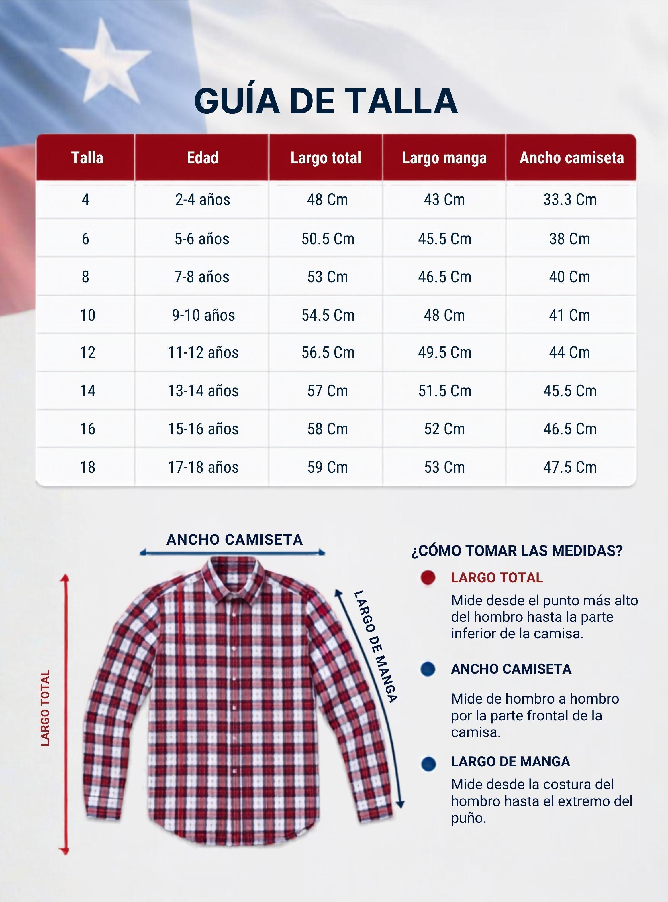 Camisa Huaso Cuadrillé Manga Larga 100% Algodón Cuadro Rojo y Negro -2