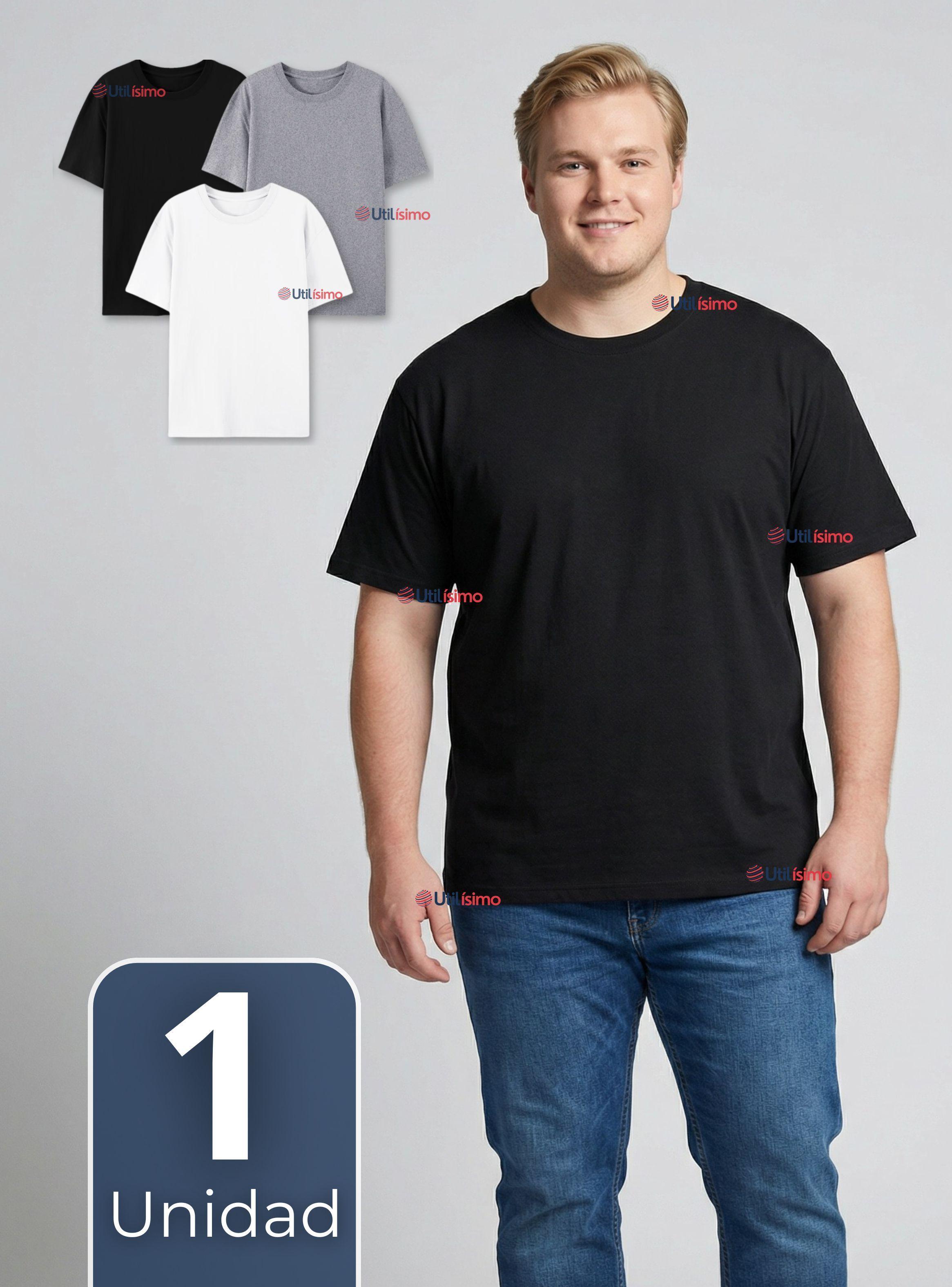 Camiseta Polera 100% Algodón Básica Lisa Elástica Hombre Colores Surtidos-0