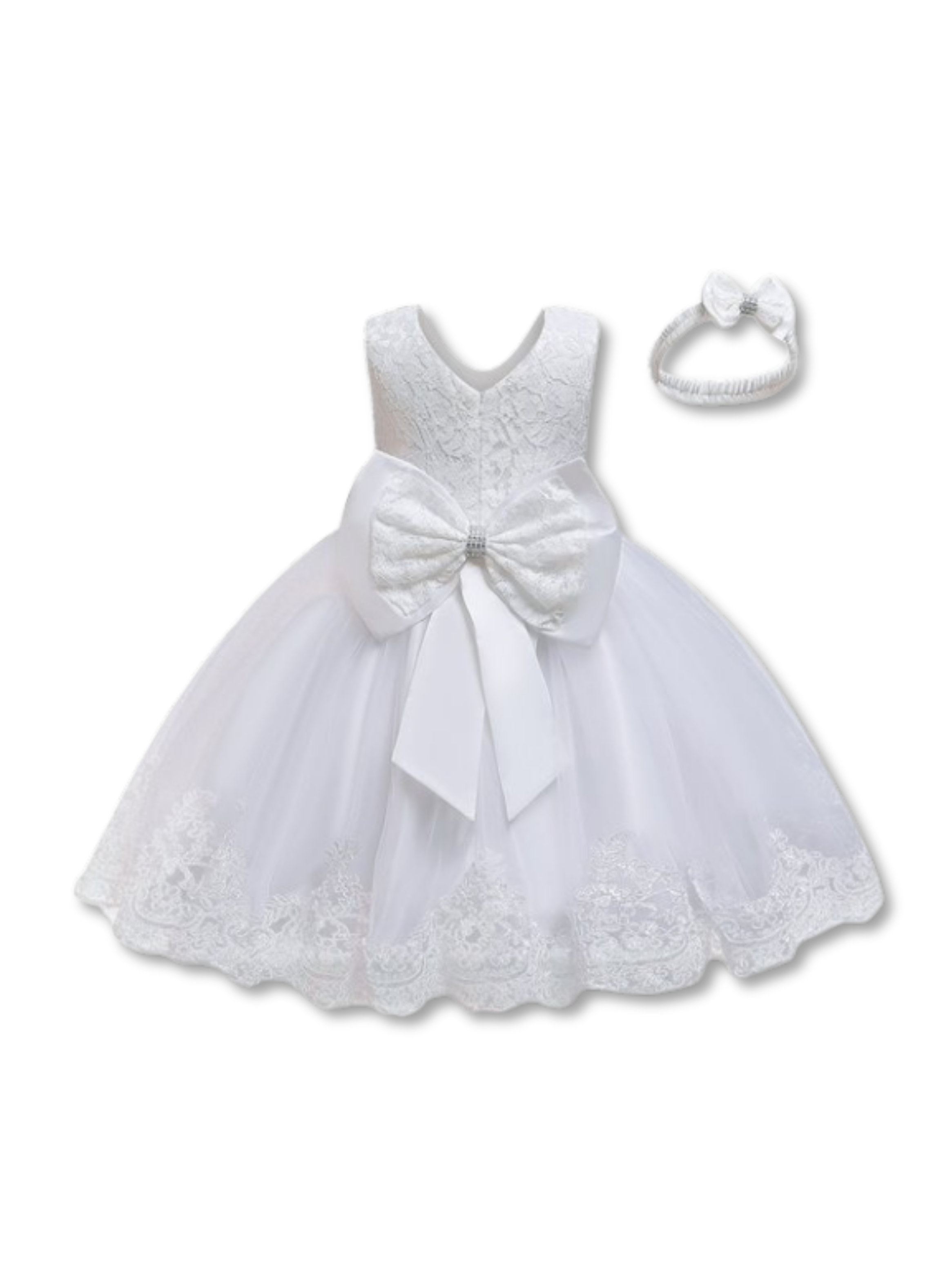 Vestido Fiesta Tutu Niña Lazo y Cintillo 6 Meses a 4 años Jump Kids-1