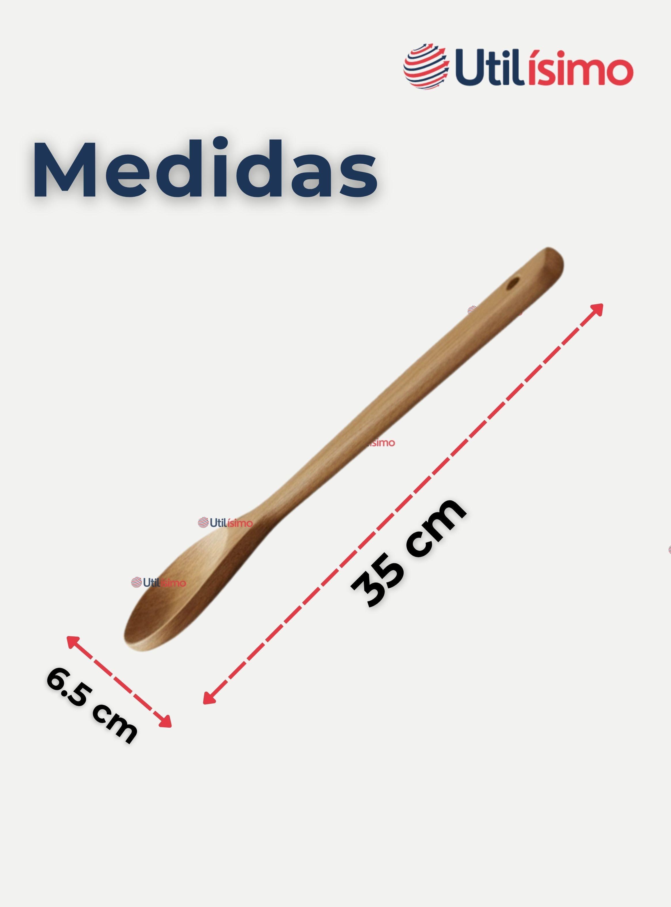 Sartén Wok Acero Inoxidable Antiadherente 34cm +Cuchara de Madera Bambú-3