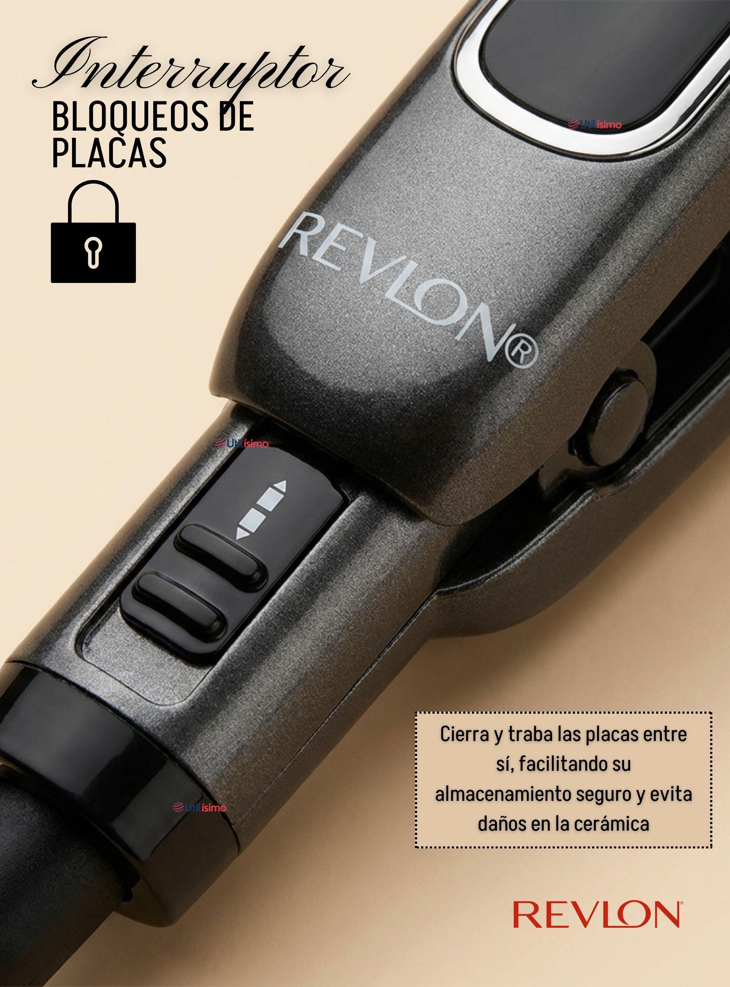 Plancha Alisadora De Cabello Revlon Placas Dobles Cerámica De Cobre RVST2204 Alaciadora Negra-6