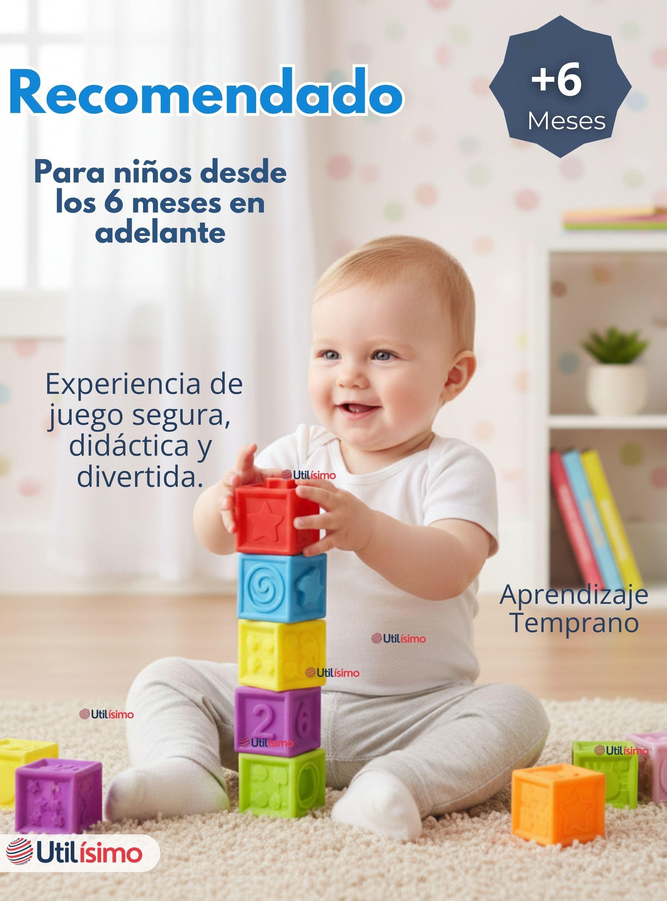 Set de 8 Bloques Sensoriales De Silicona Con Números Juguete Bebé-4