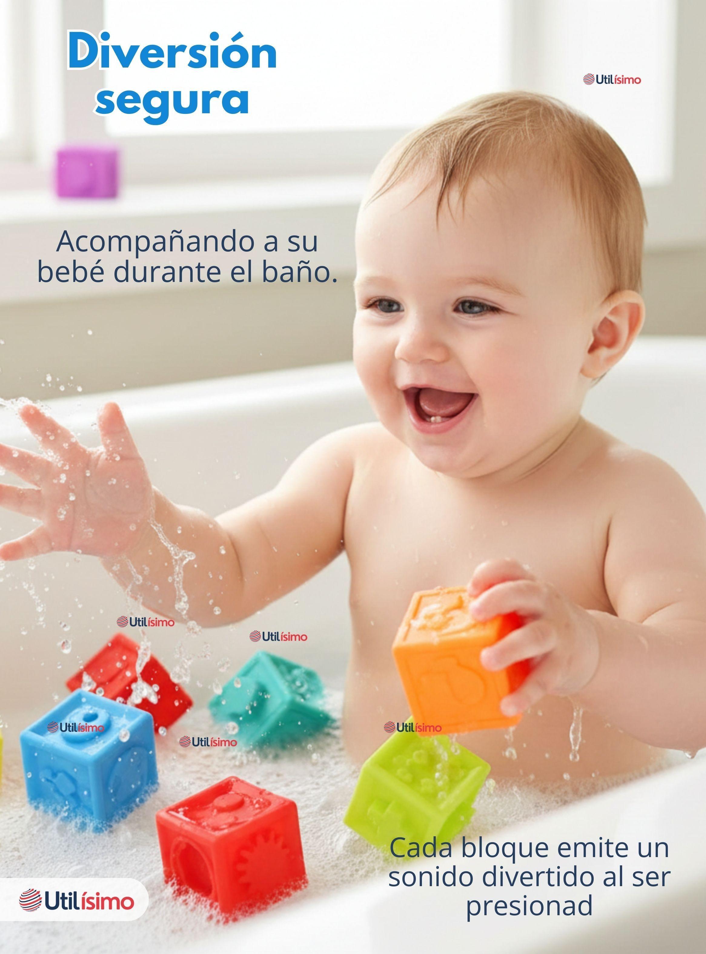 Set de 8 Bloques Sensoriales De Silicona Con Números Juguete Bebé-6