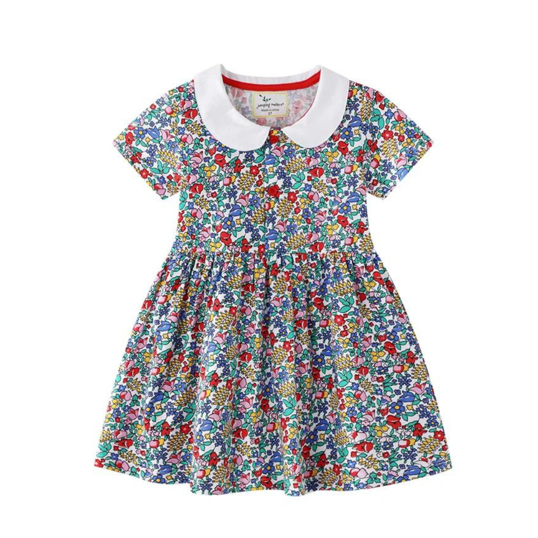 Vestido Manga Corta Niña Flores Multicolores Jump Kids-0