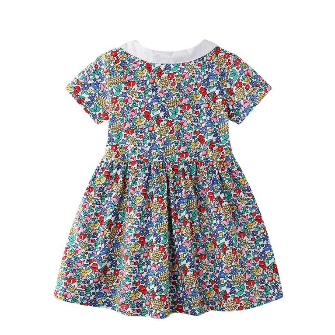 Vestido Manga Corta Niña Flores Multicolores Jump Kids-1