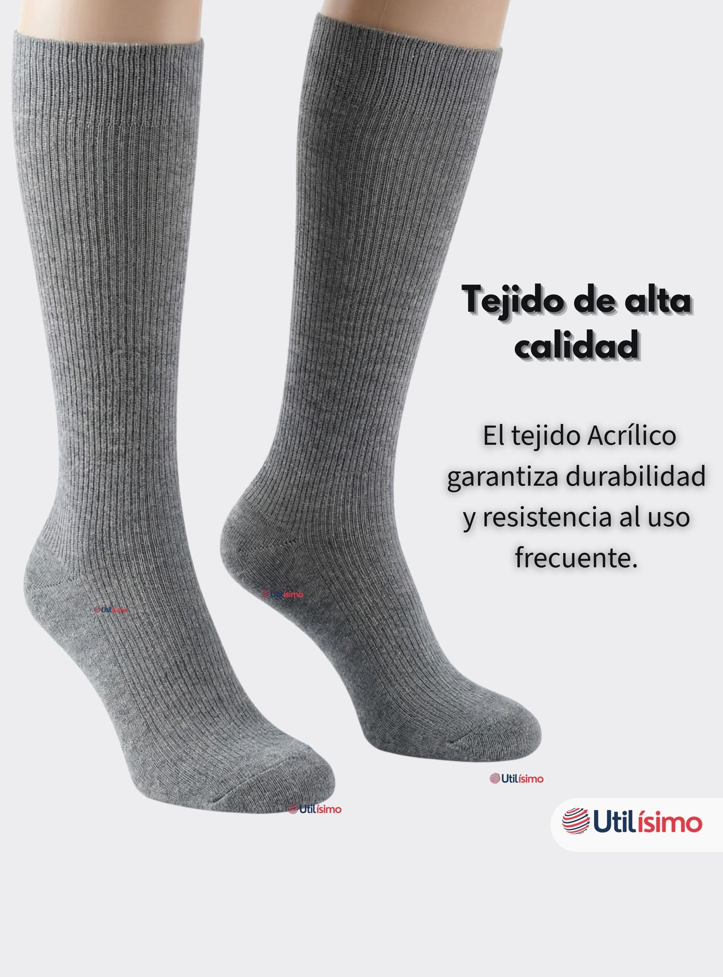 Pack 3 Calcetines Escolares Largo Acrílico Gris Niñas-5