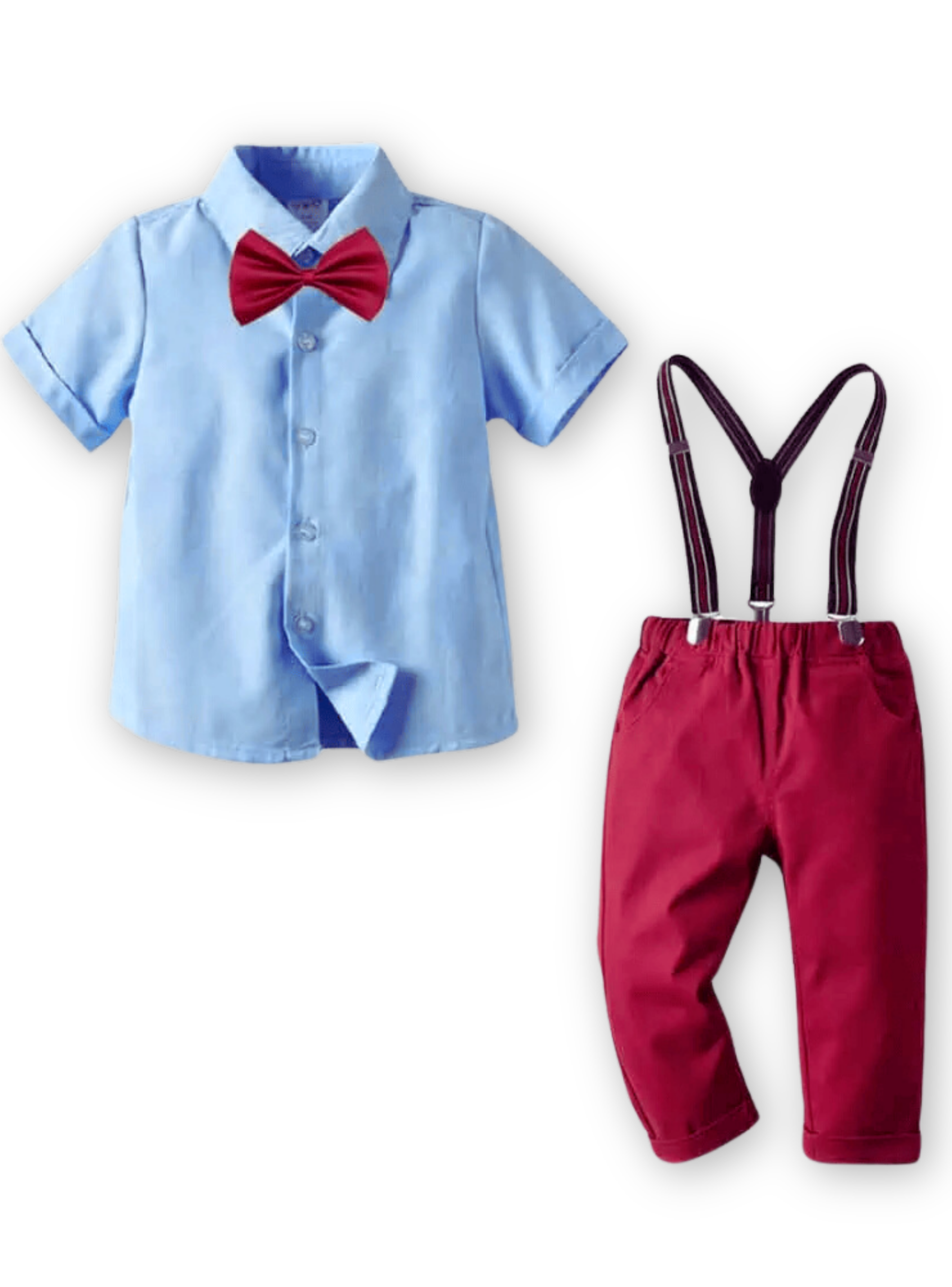 Conjunto de Vestir con Pantalón y Tirantes Bebé Niño 18 meses a 4 años-0