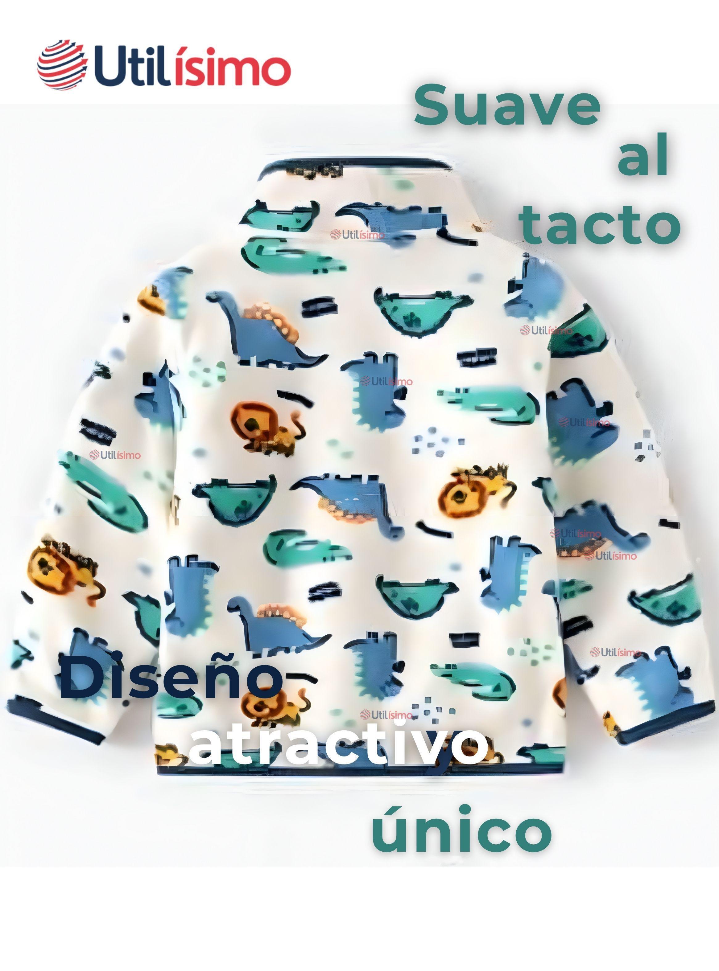 Chaqueta Polar Niño Manga Larga Blanco Animales -1