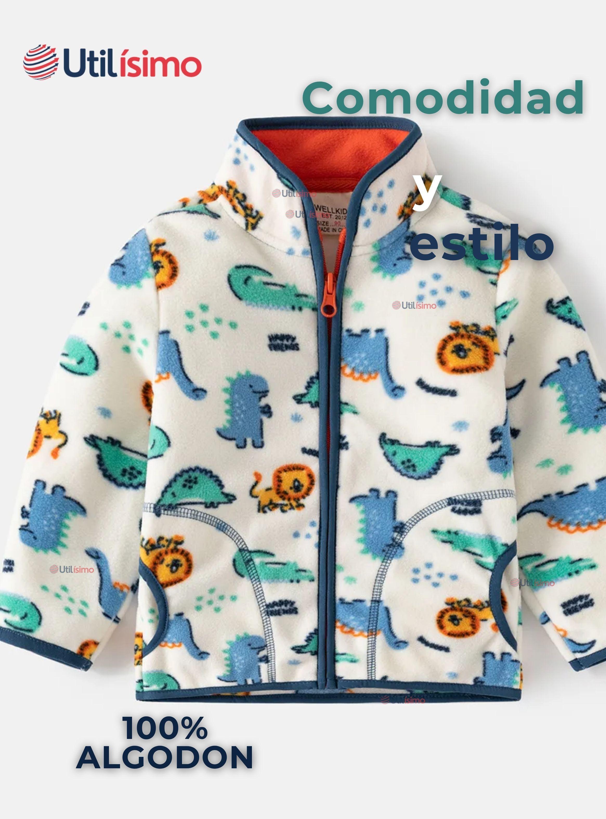 Chaqueta Polar Niño Manga Larga Blanco Animales -5